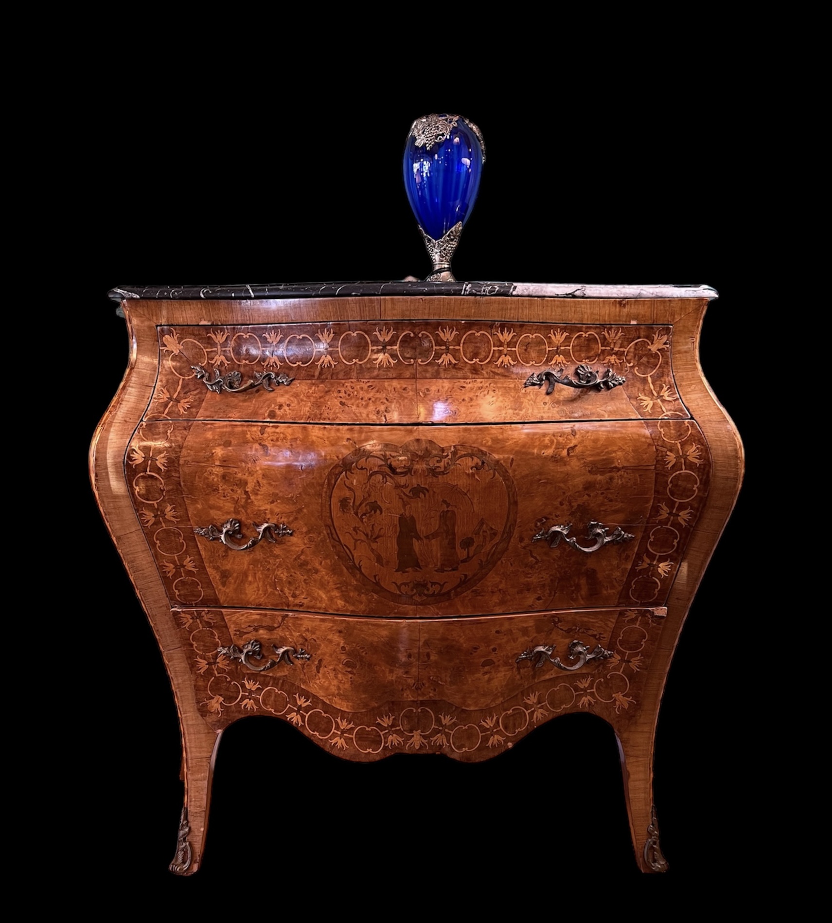 Antique French Bombe Chest