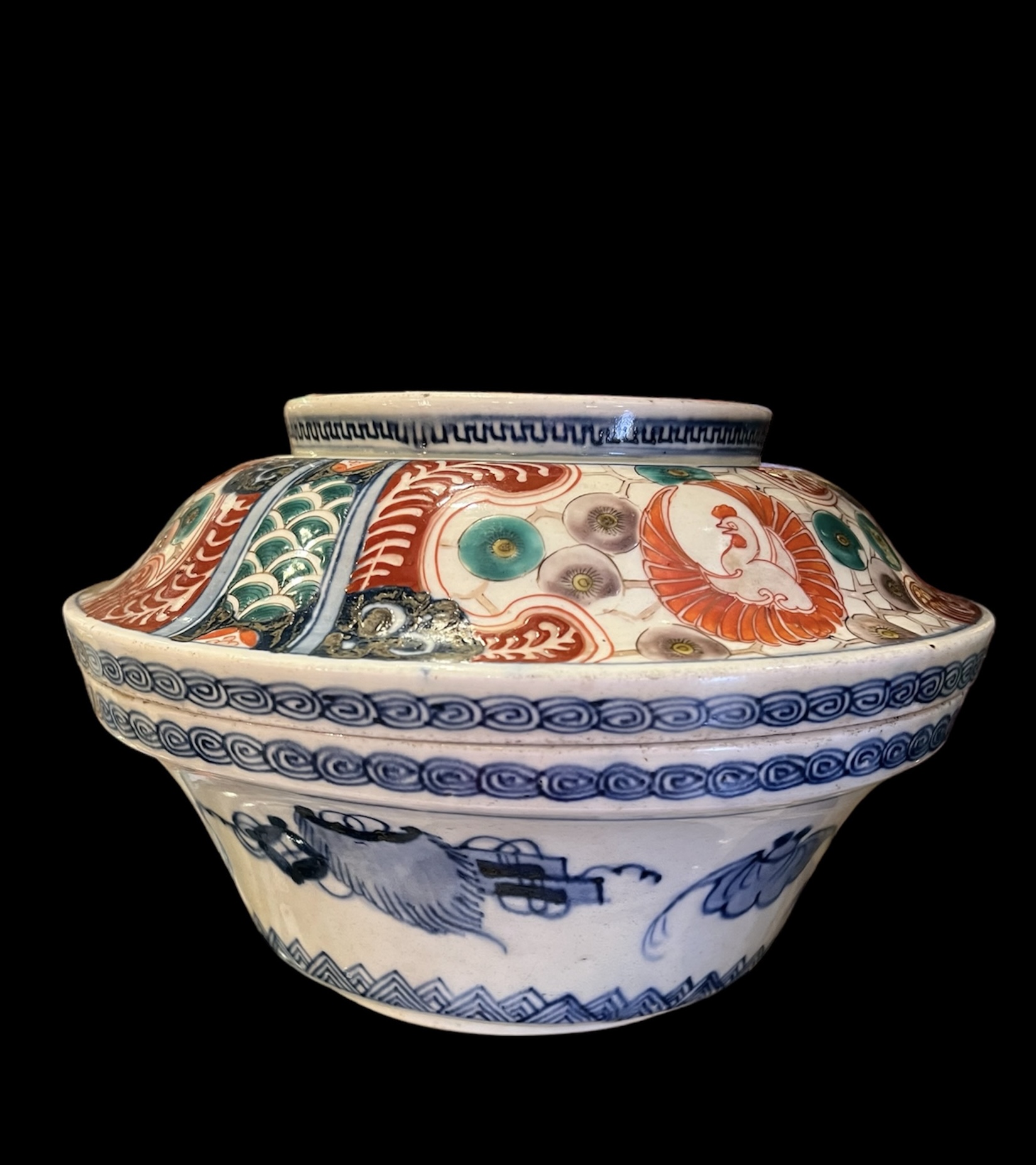 Japanese Imari Large Covered Bowl