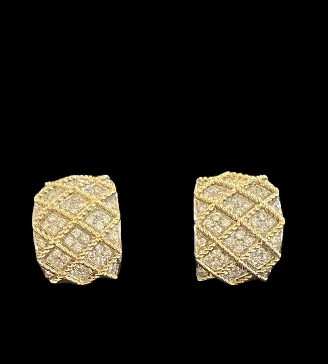 Diamond Gold Quilt Earrings