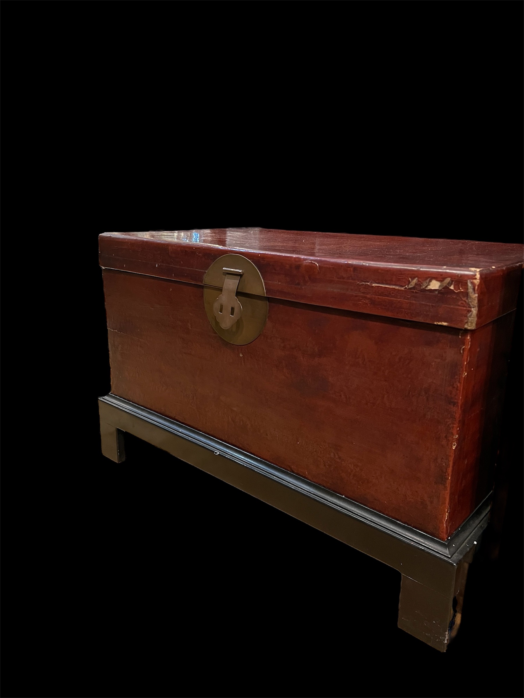 Chinese Red Leather Trunk