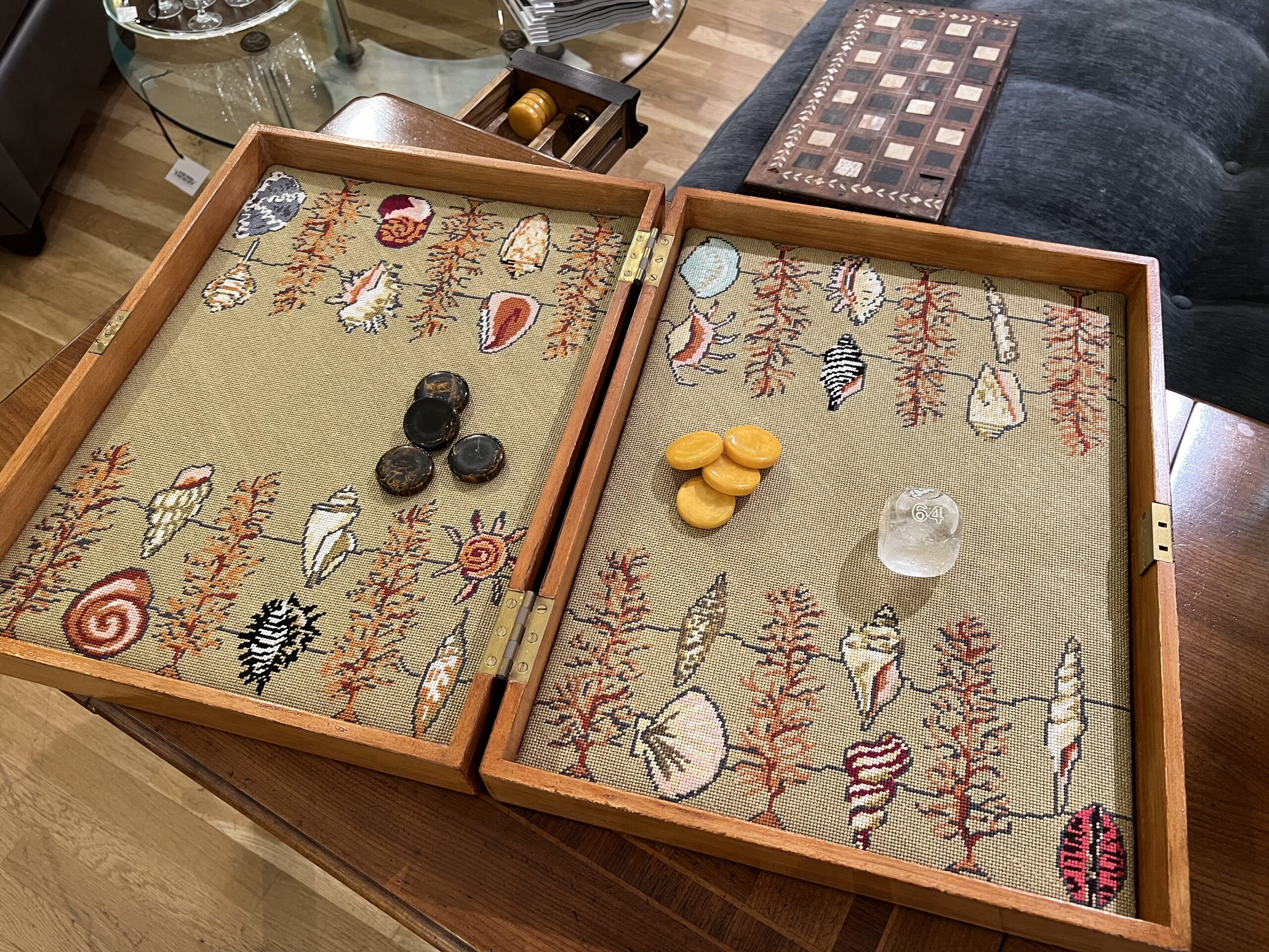 Hand Made Needlepoint Backgammon Board