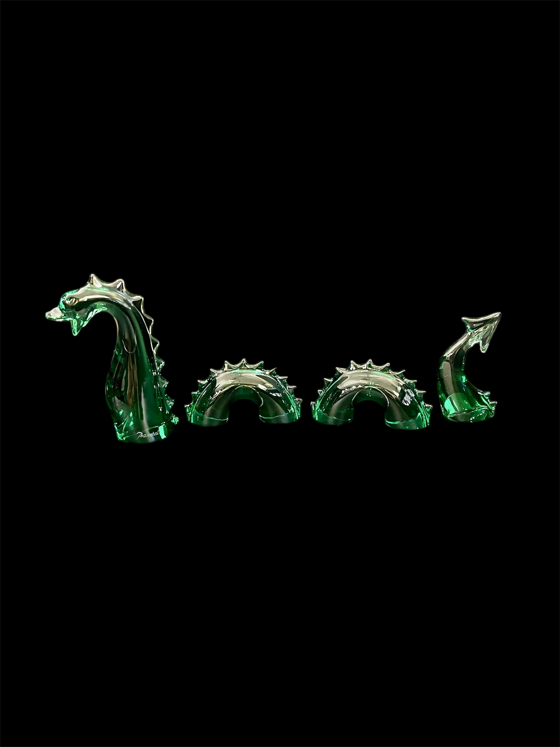 Baccarat 4 Piece Green Sea Serpent