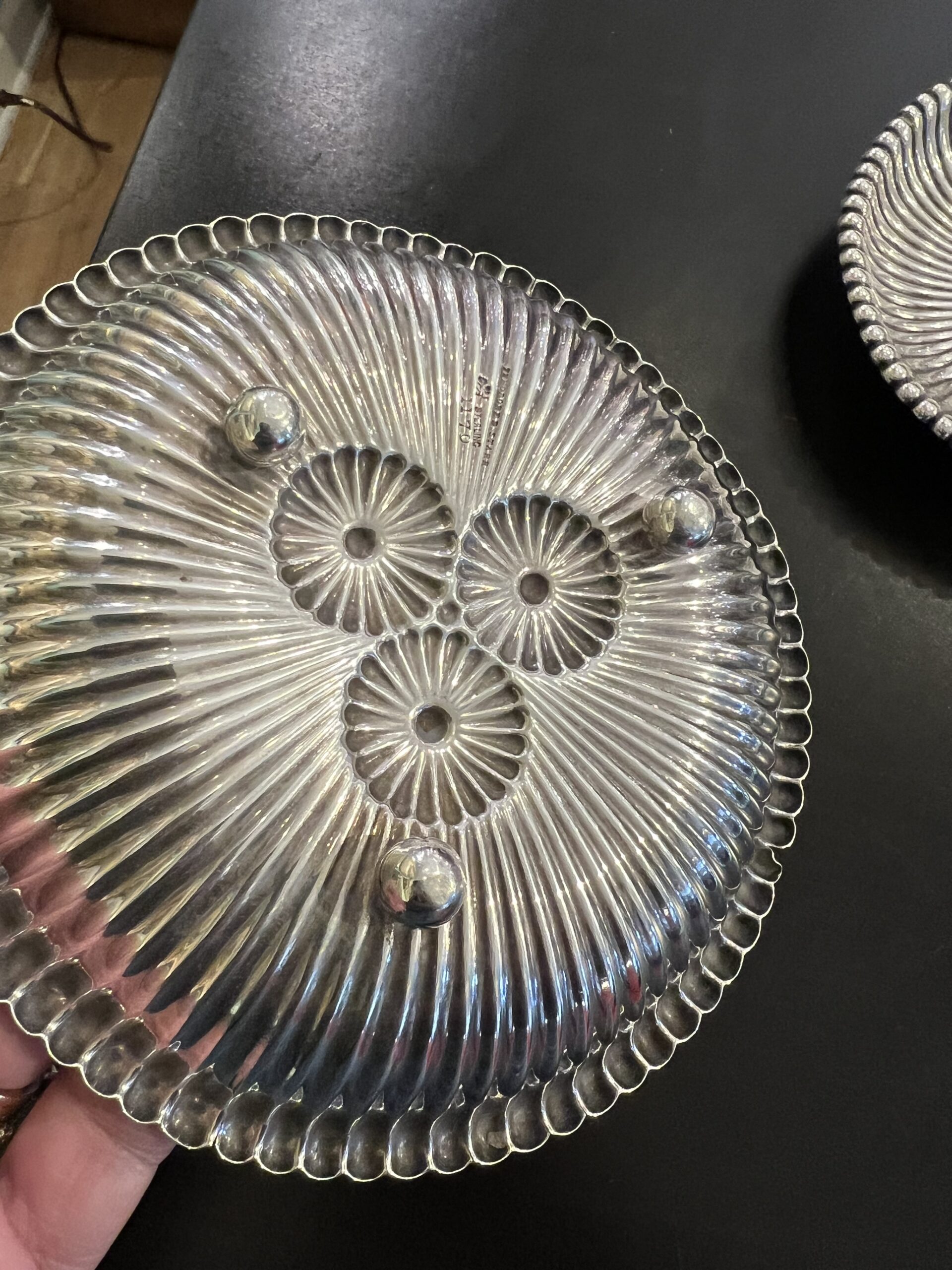 Theodore Starr Pair Sterling Candy Dishes