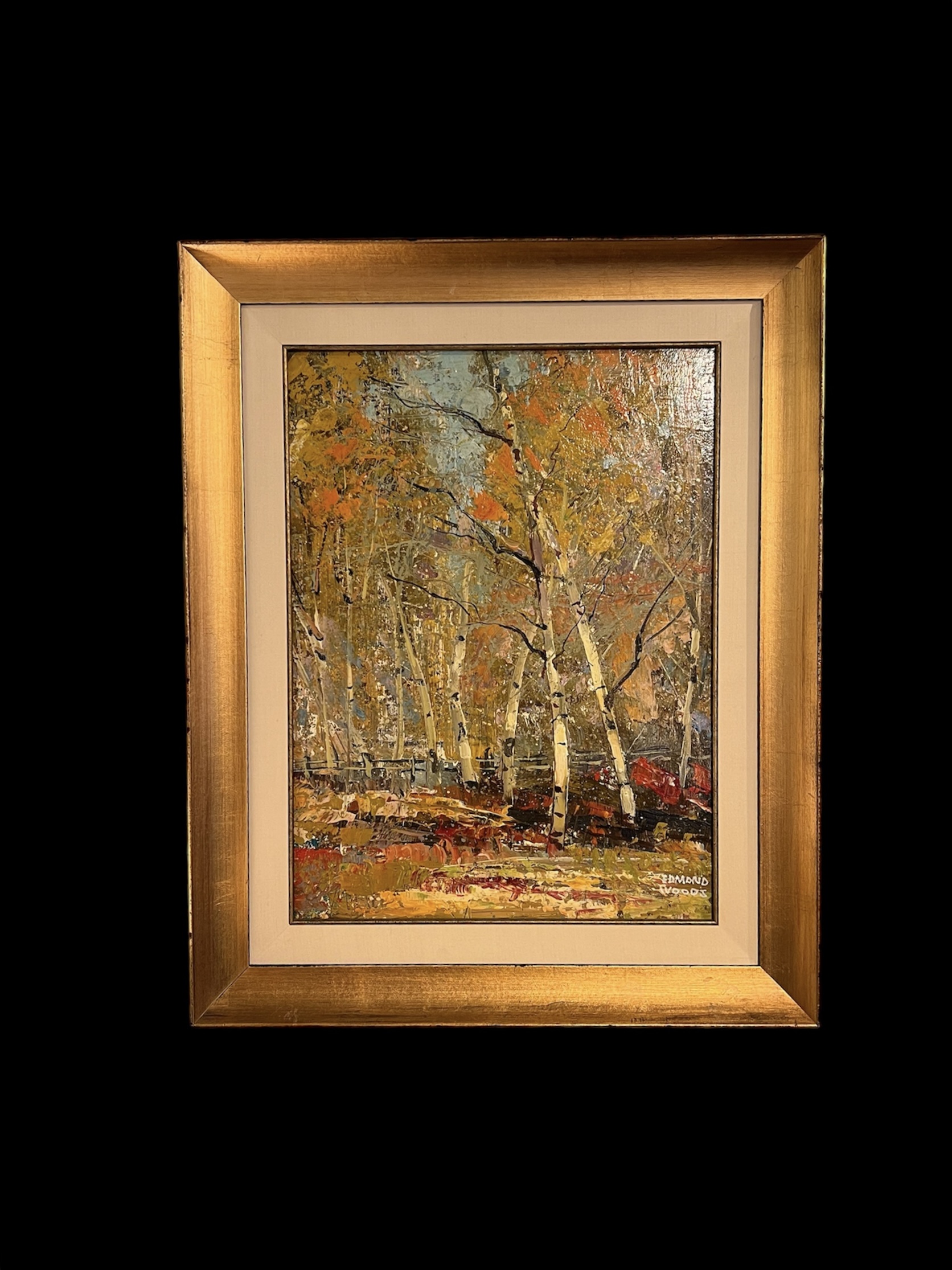 Edmund Woods Birch Trees Oil Painting