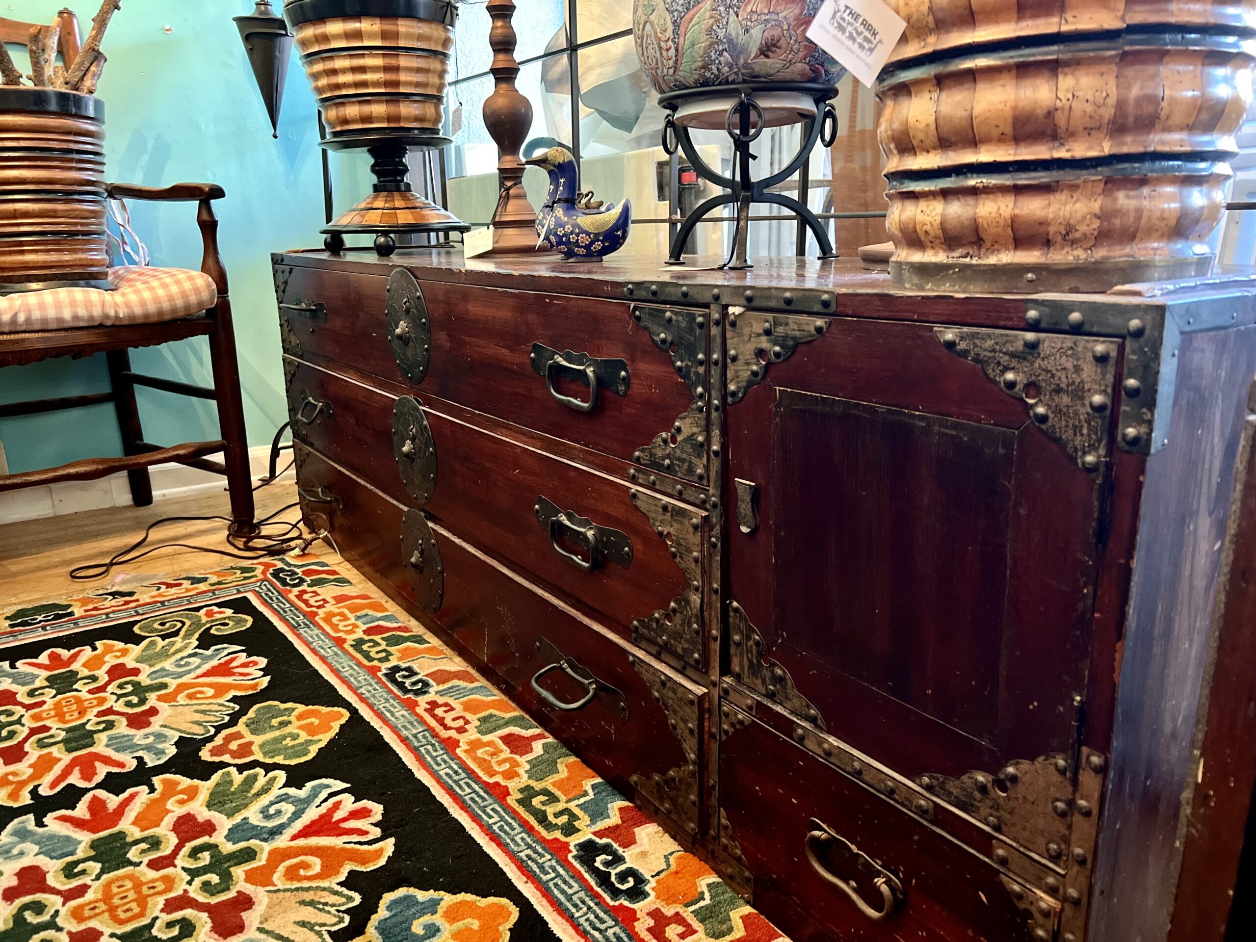 Antique Japanese Low Tansu Chest