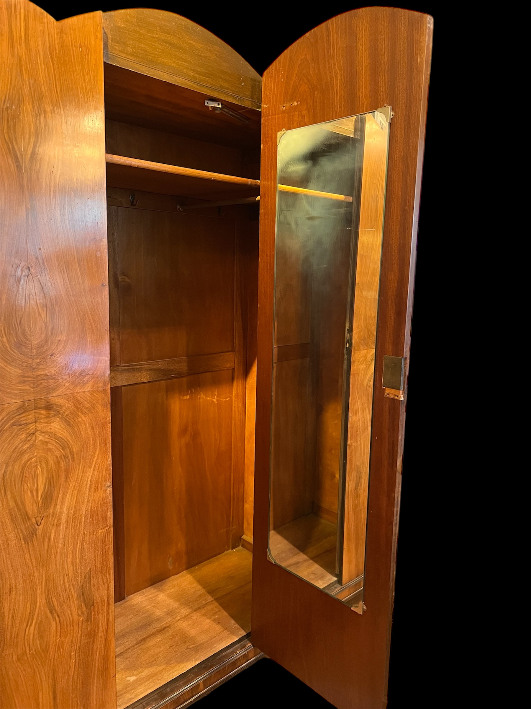 Art Deco Mahogany Burl Wardrobe