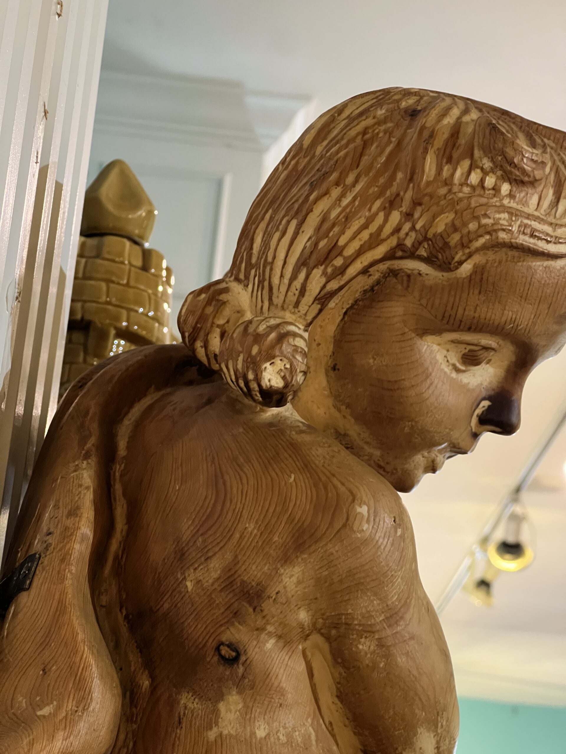 Cherub Antique Carved Wood