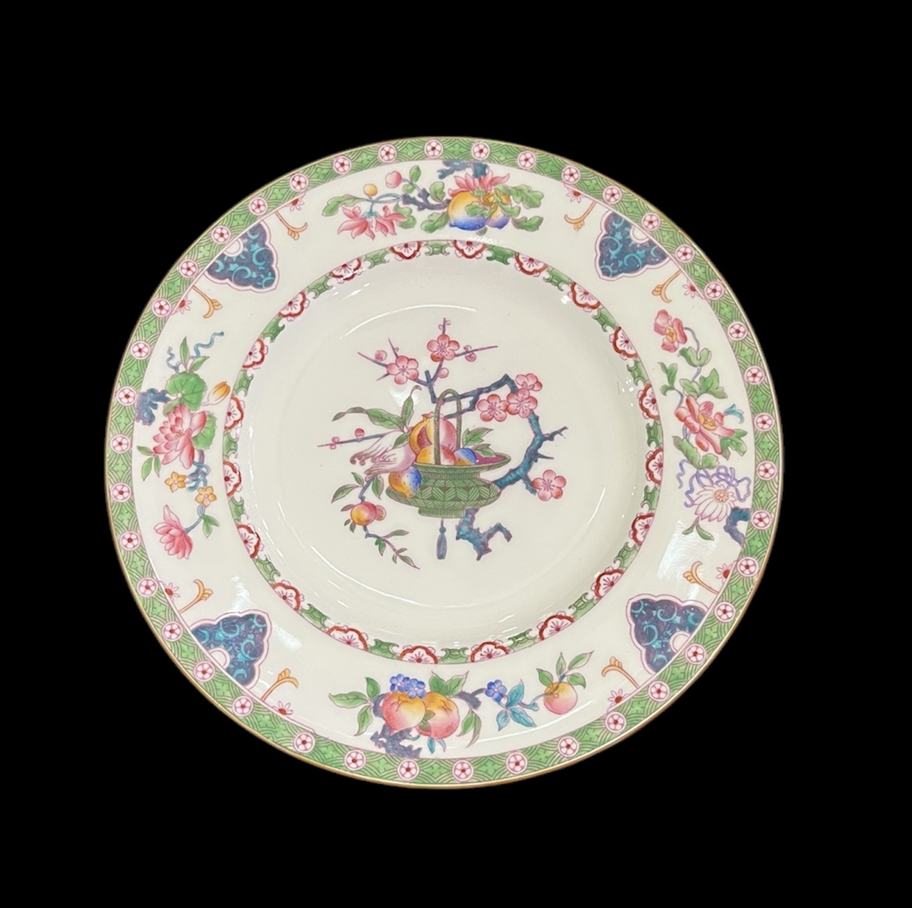 Tiffany Pink Green Chinoiserie Dinner Plates