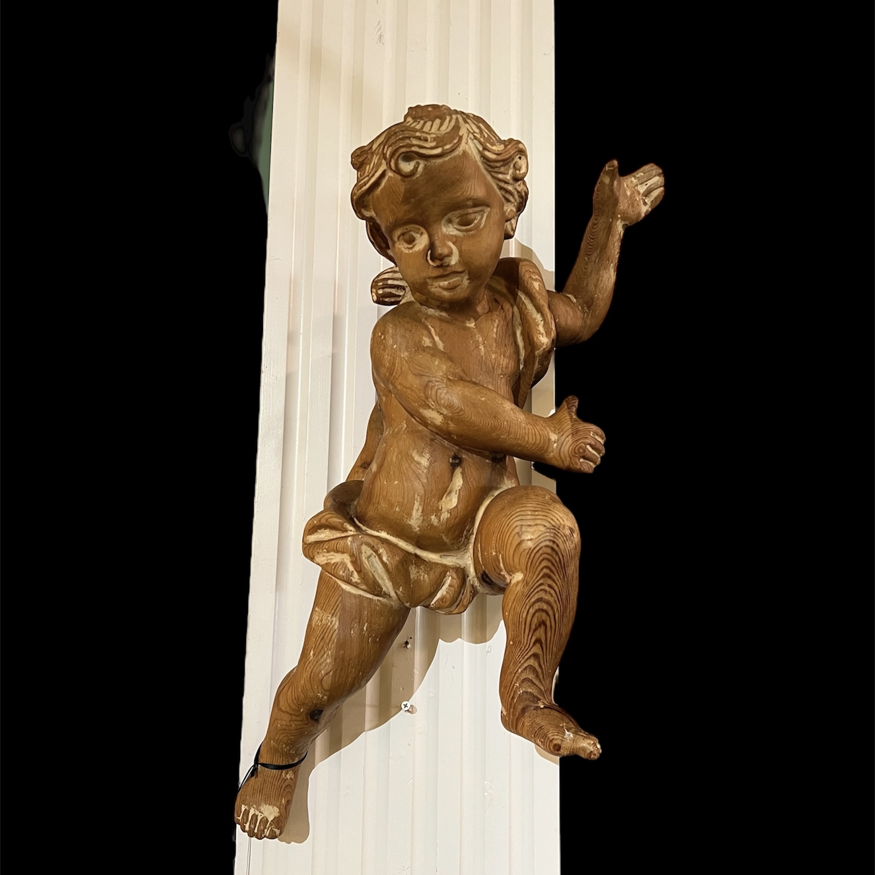 Cherub Antique Carved Wood