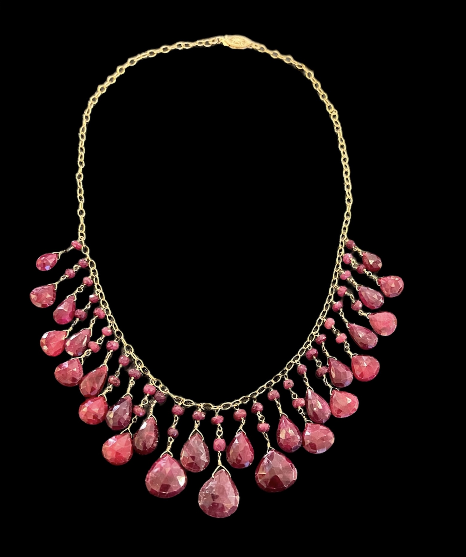 Vintage Style Natural Ruby Necklace