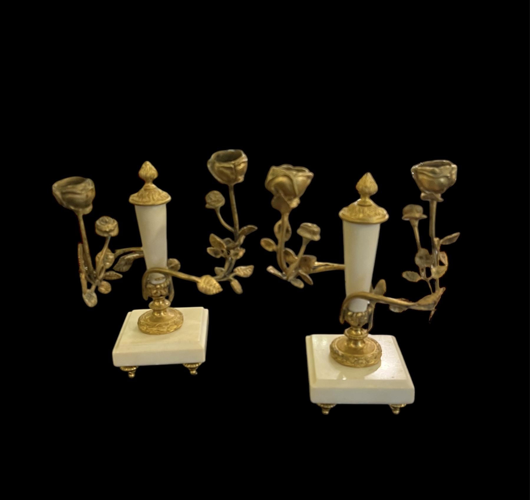 French Gold Ormolu Candelabra Pair