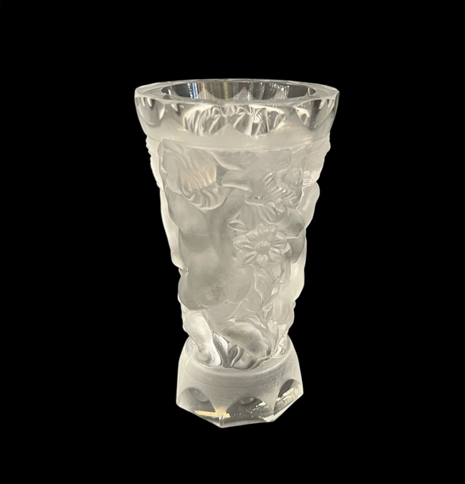 Small Vintage Lalique Cherub Vase