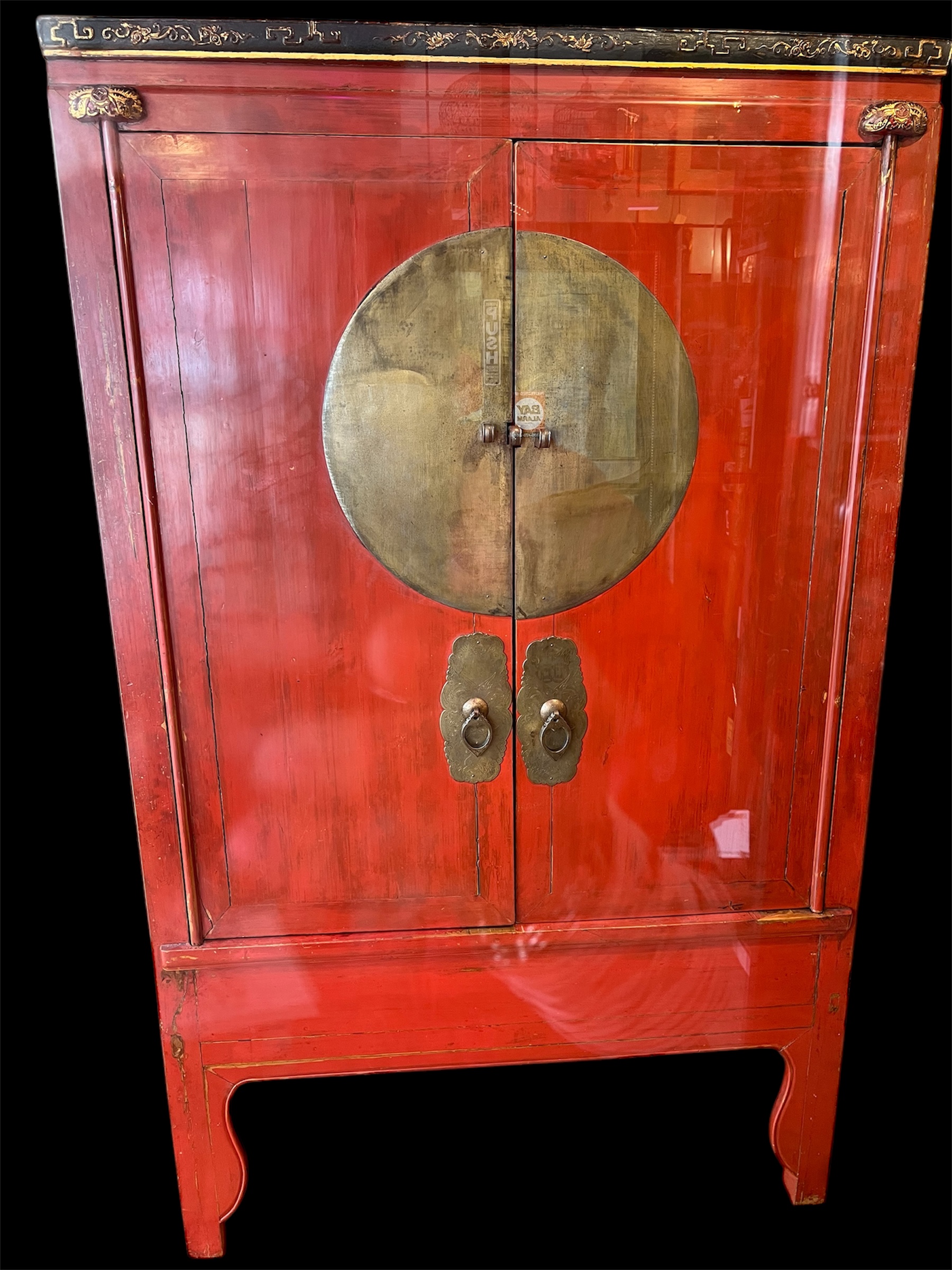 Red Lacquer Pair Large Tansu