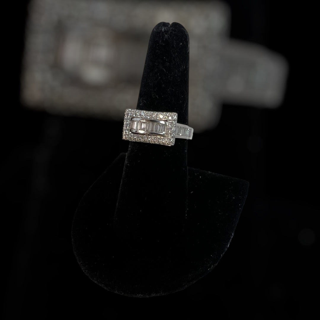 Diamond White Gold Buckle Ring