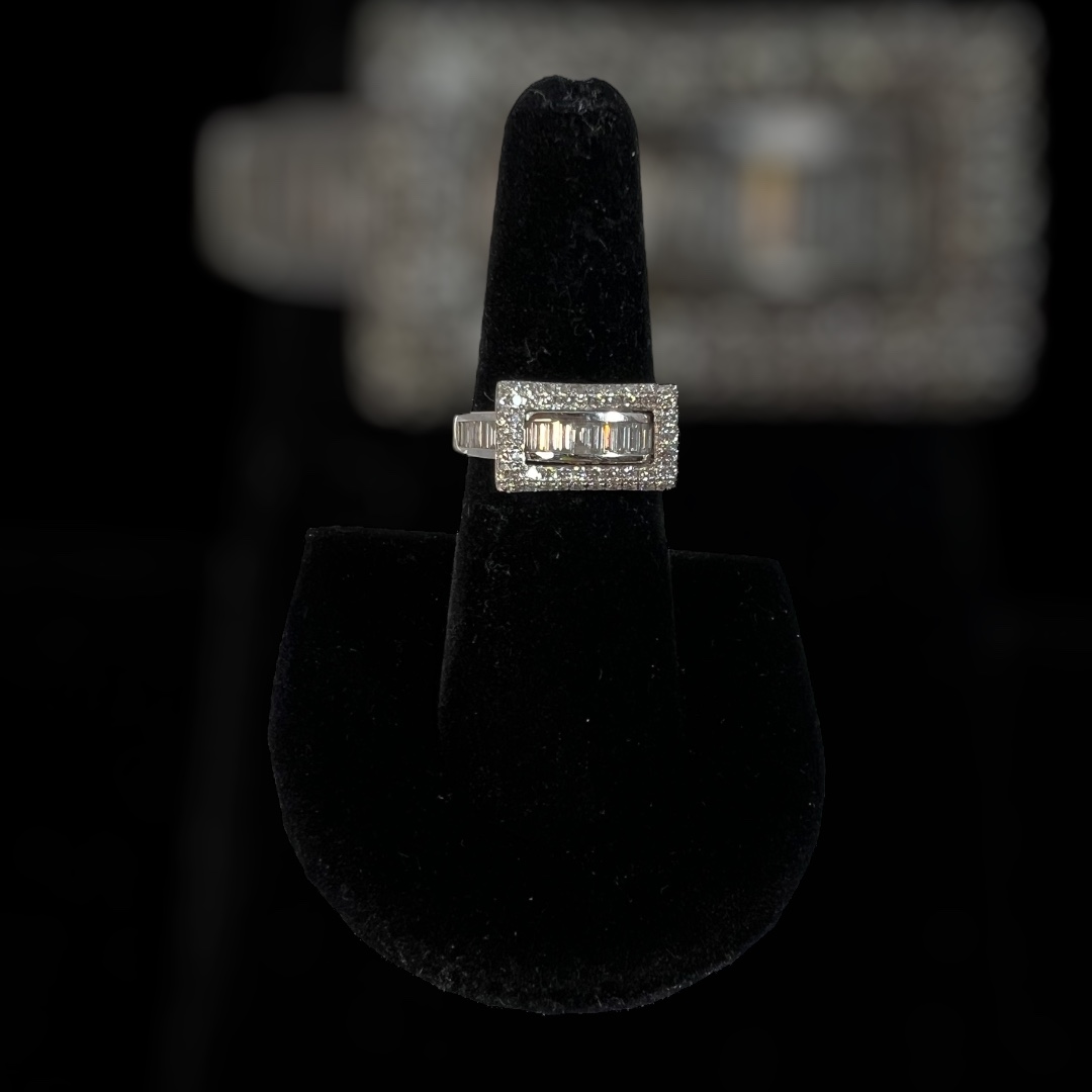 Diamond White Gold Buckle Ring