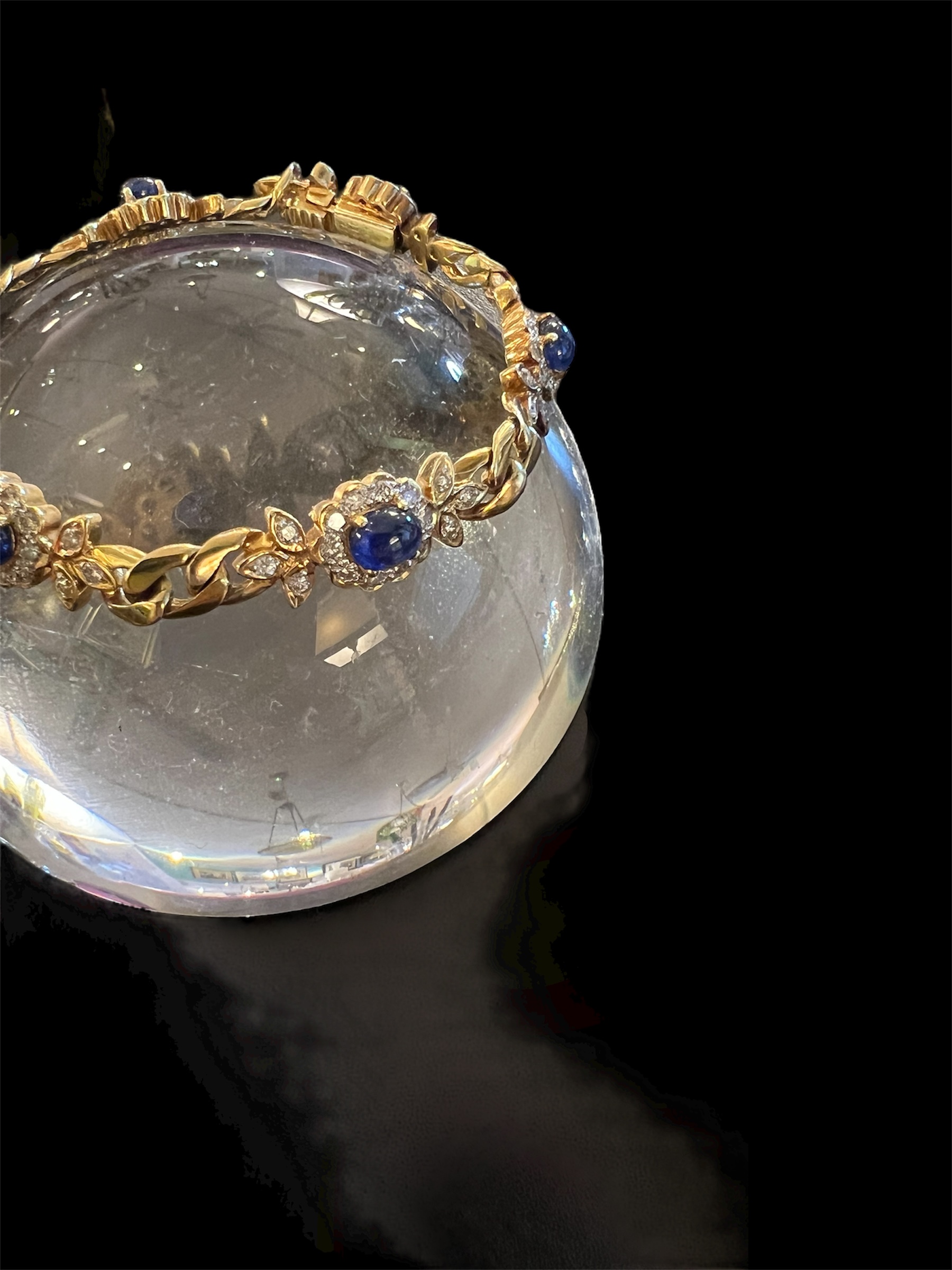 Cabochon Sapphire Diamond Bracelet