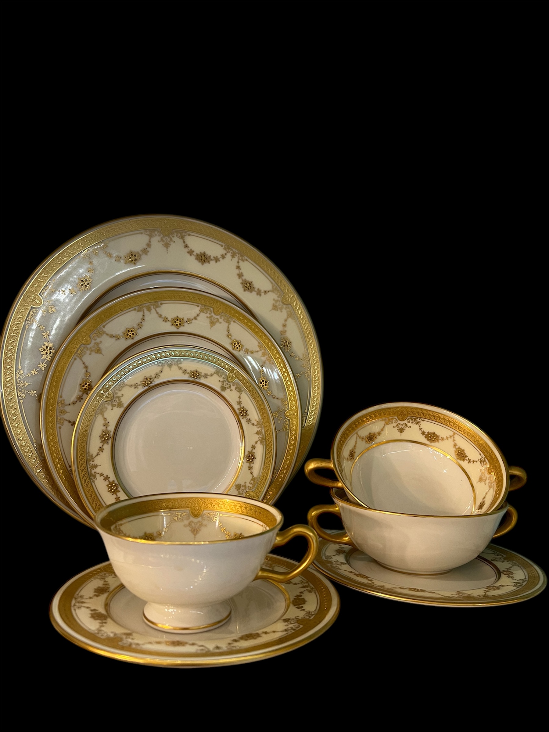 Vintage Lenox Handpainted Gold Swag