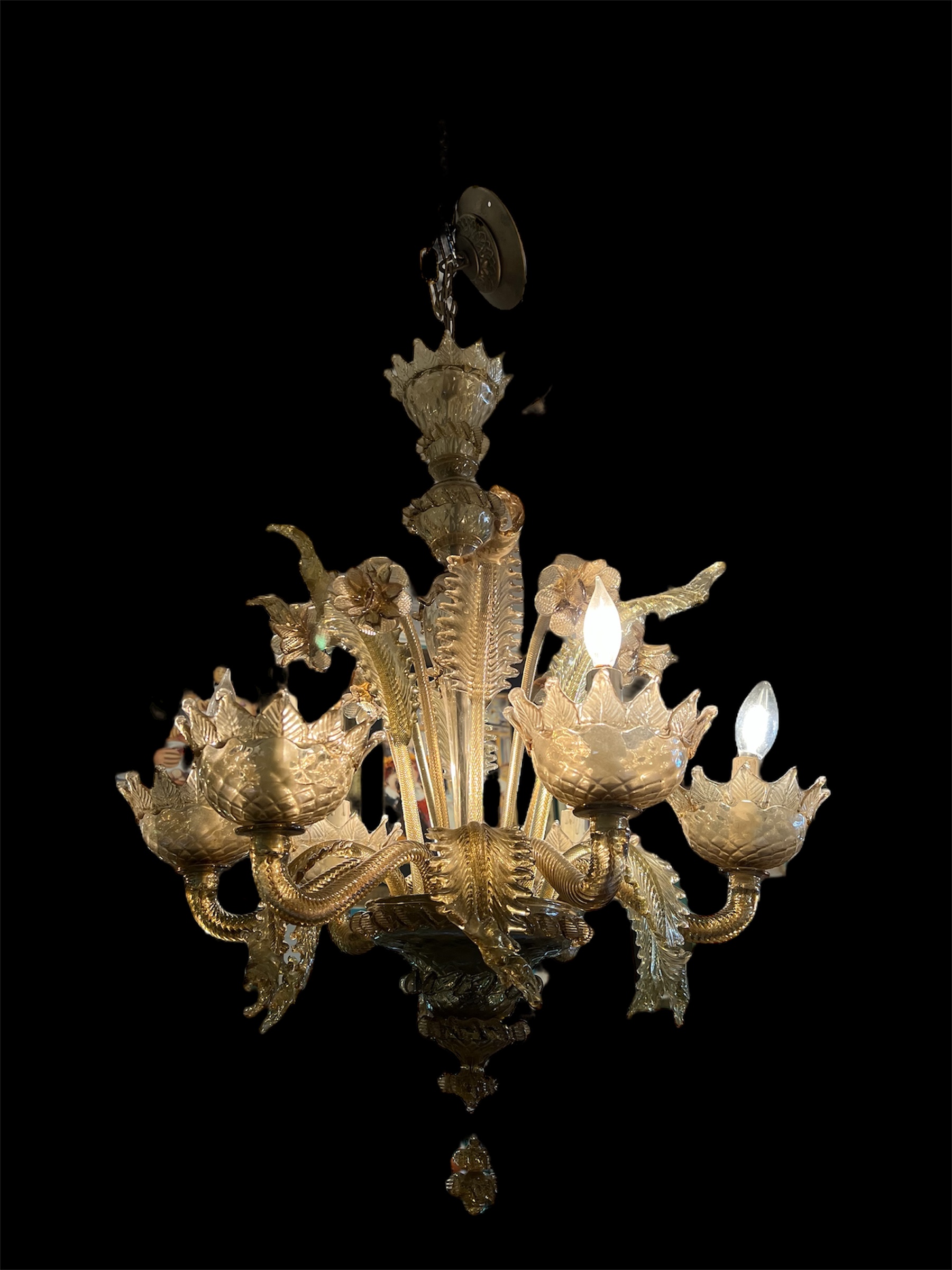 Antique Murano Chandelier Smoky Color