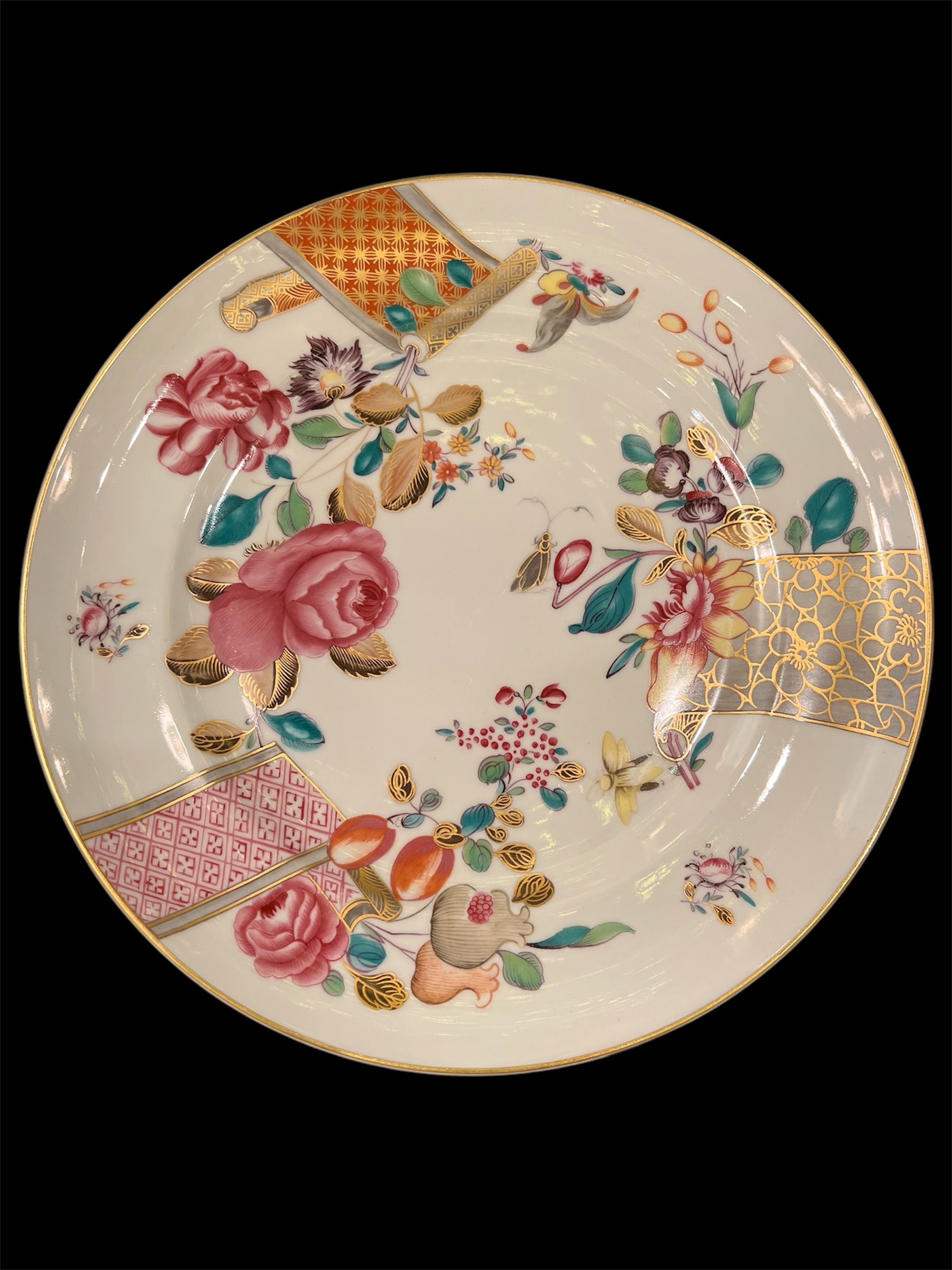 Lowestoft Rose Mottahedeh Dinner Plates