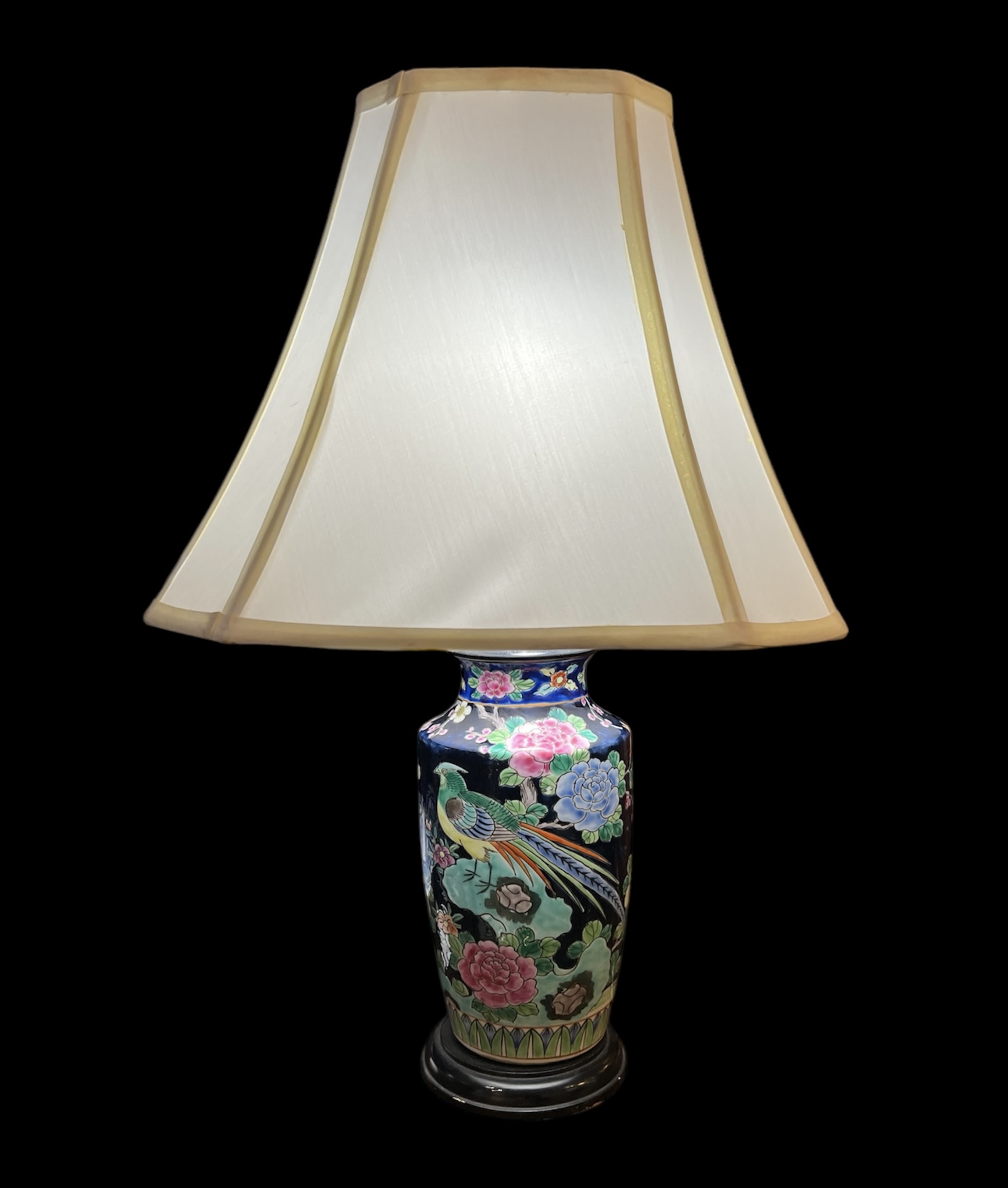 Vintage Handpainted Porcelain Lamp