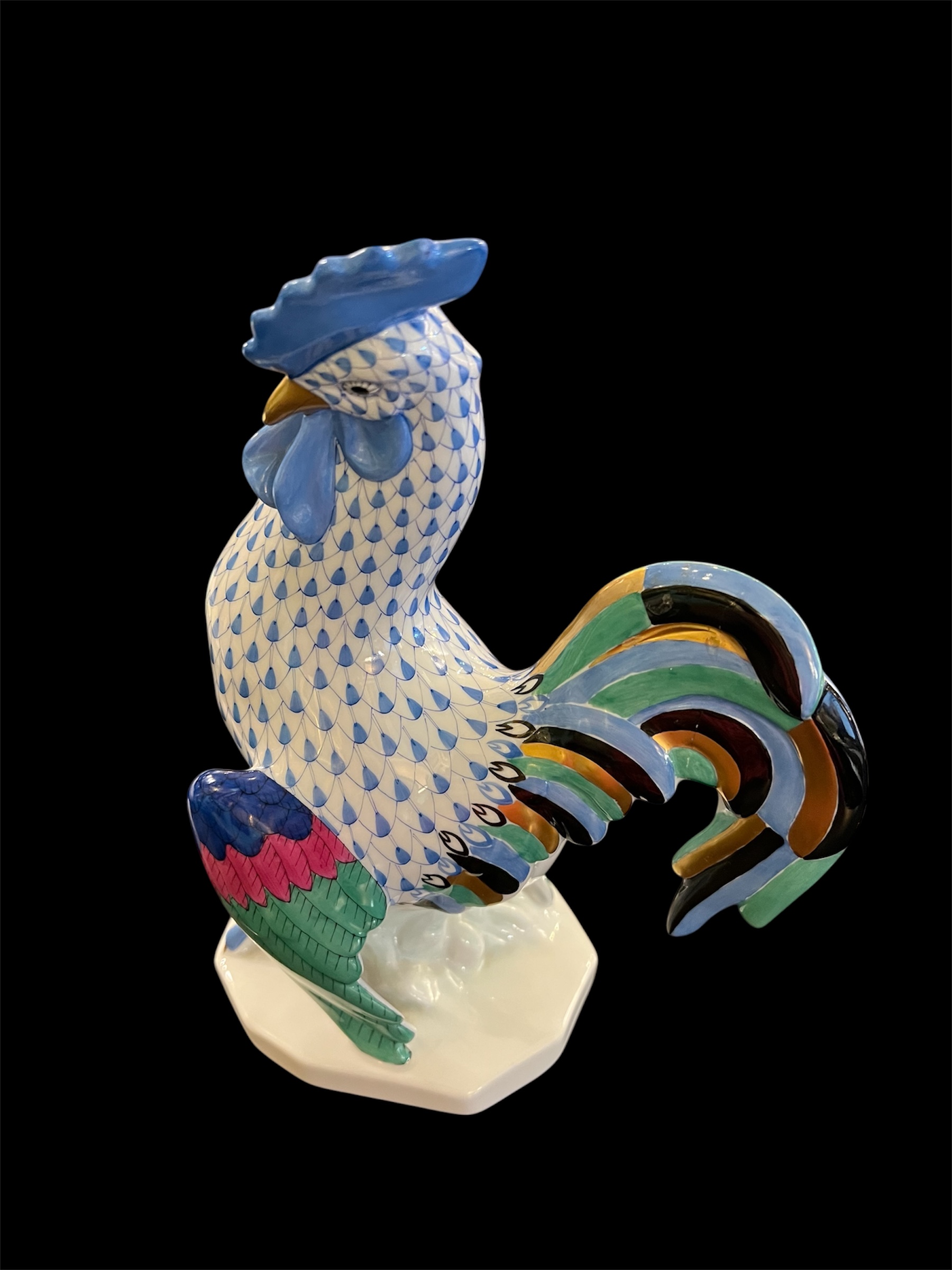 Herend 'Cocky' Rooster Blue Multi