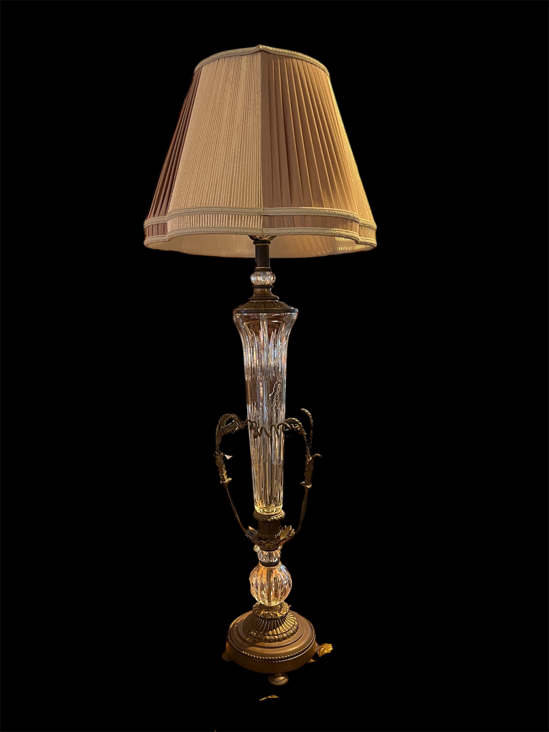 Vintage Crystal Bronze Lamp