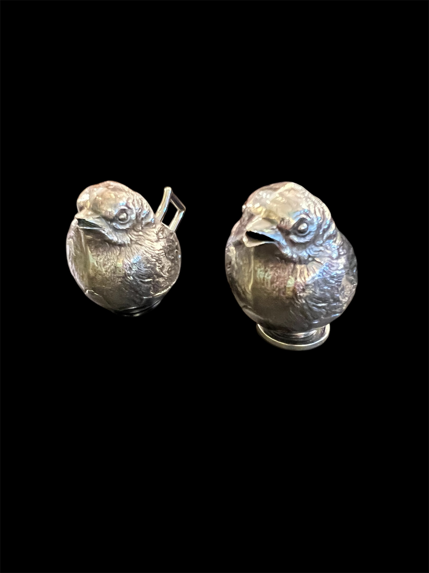 Antique Sterling Bird Cream Sugar Set