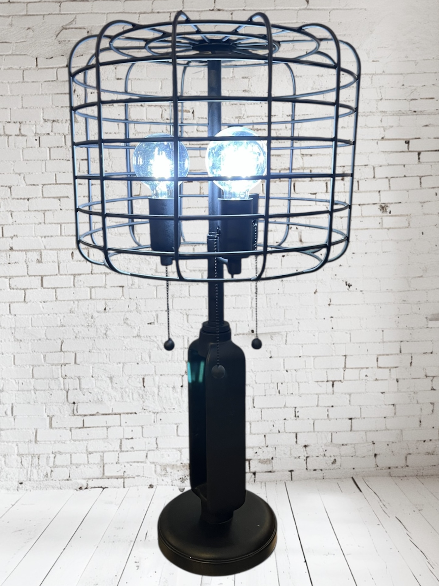 Black Edison Wire Cage Lamp