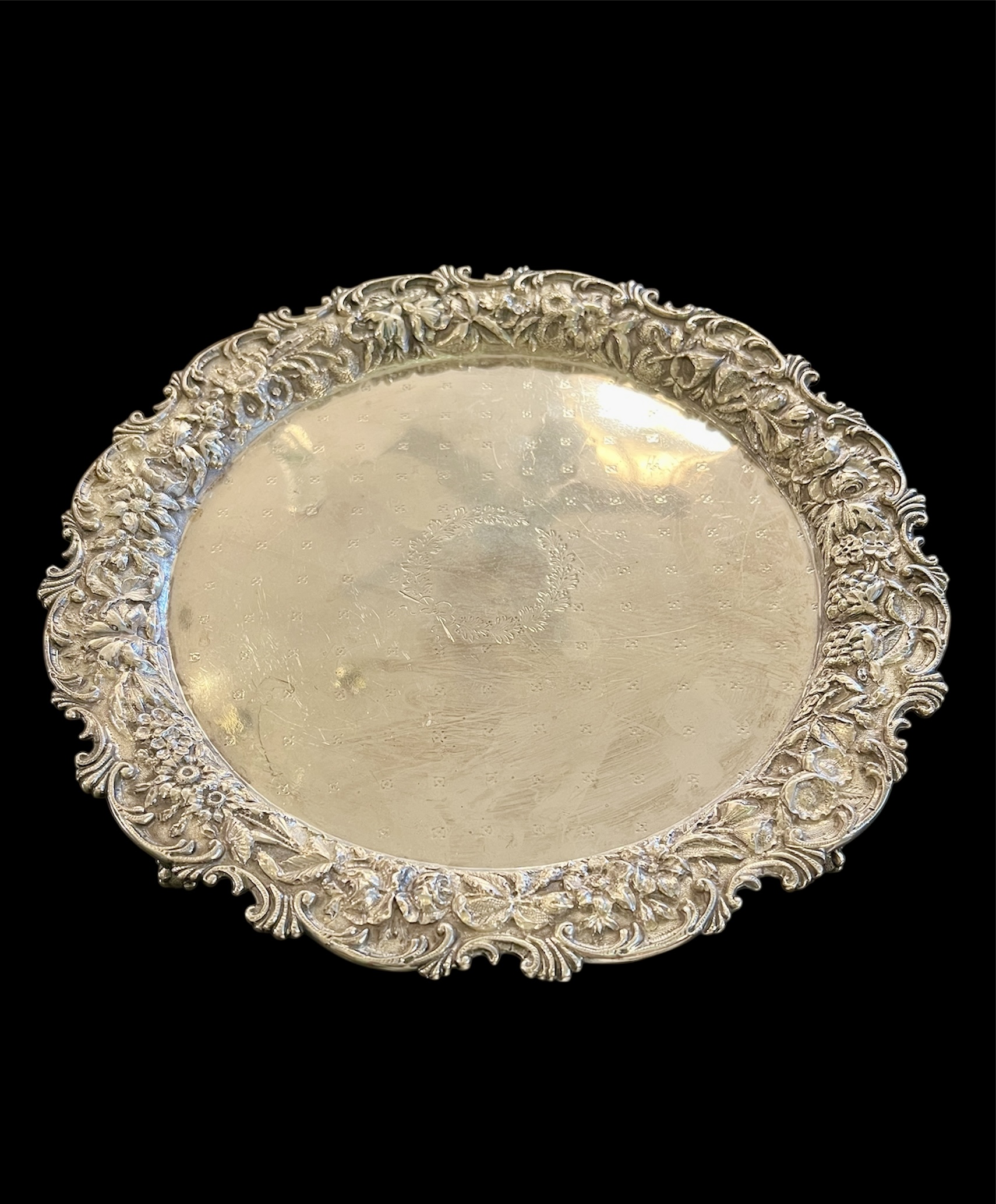 Antique Kirk Son Sterling Repousse Tray