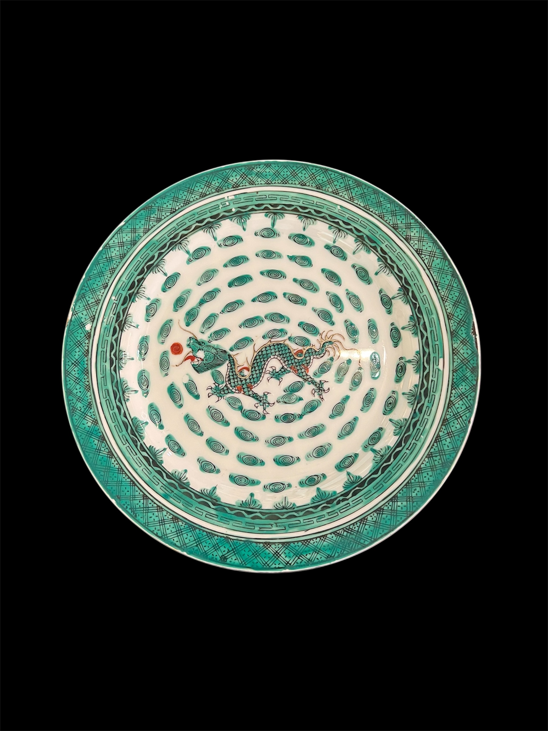 Green Dragon Chinese Export Porcelain
