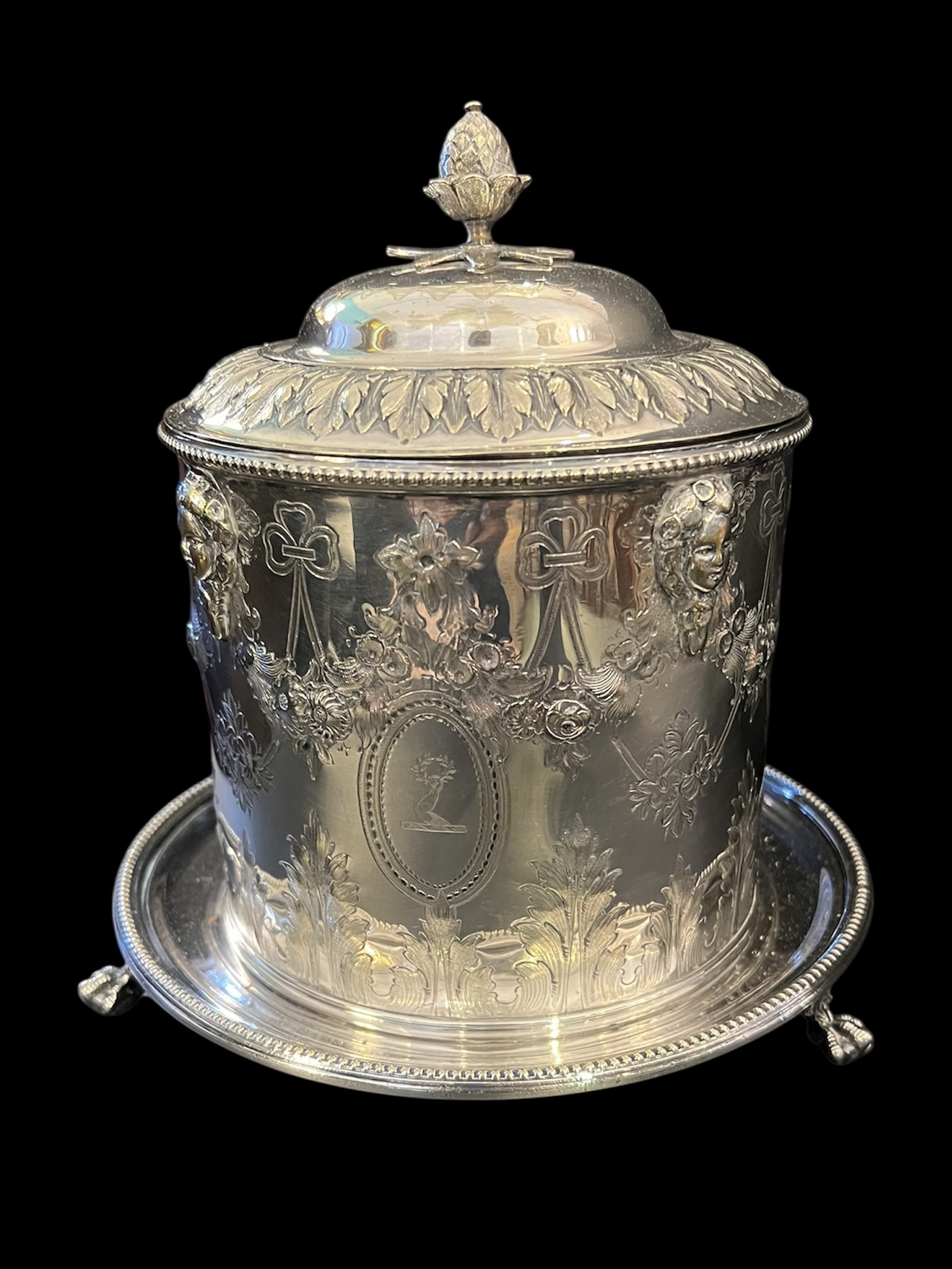 English Silverplate Biscuit Barrel
