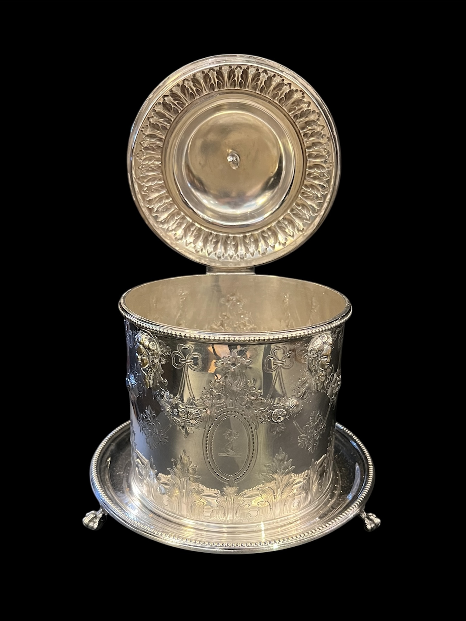 English Silverplate Biscuit Barrel