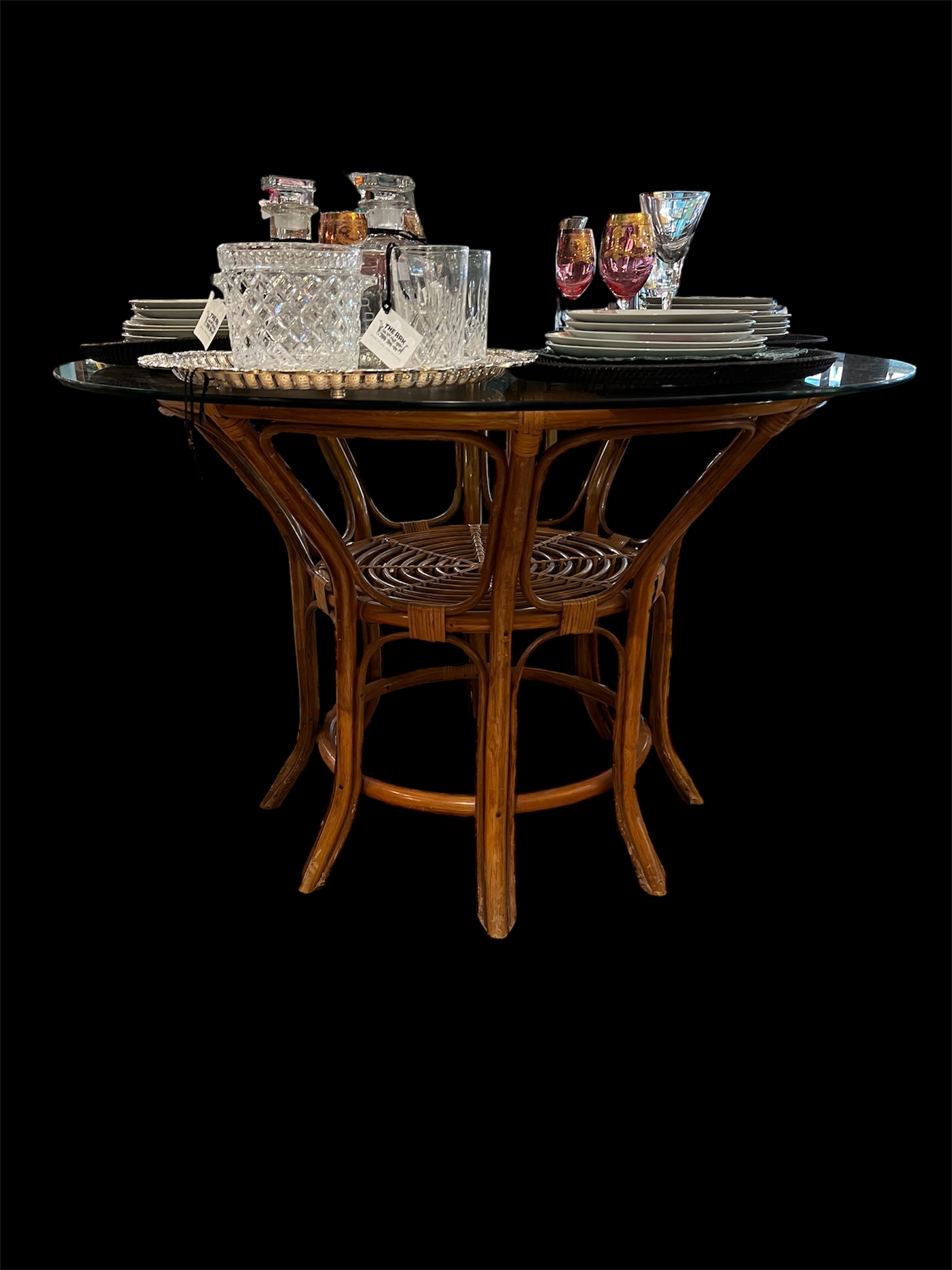 Vintage Rattan Dining Table