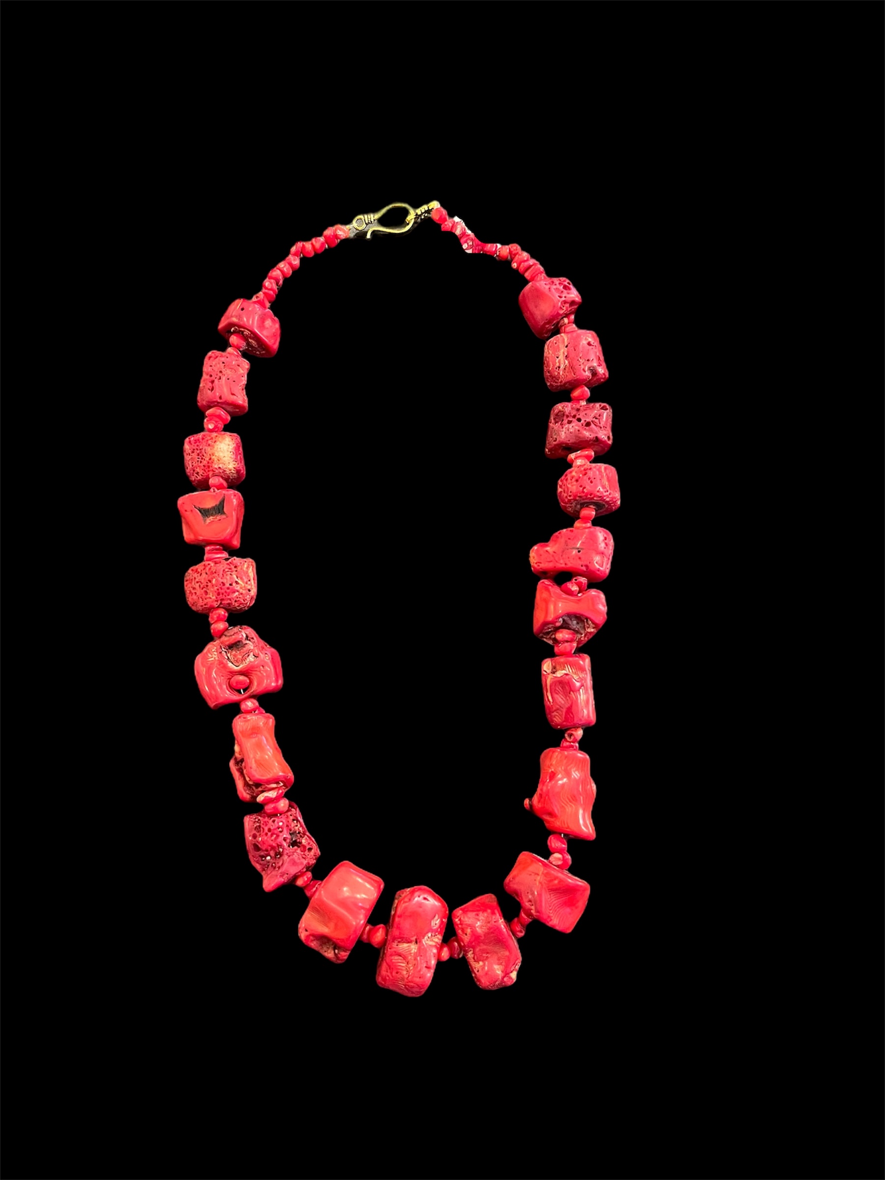 Chunky Red Coral Bead Necklace
