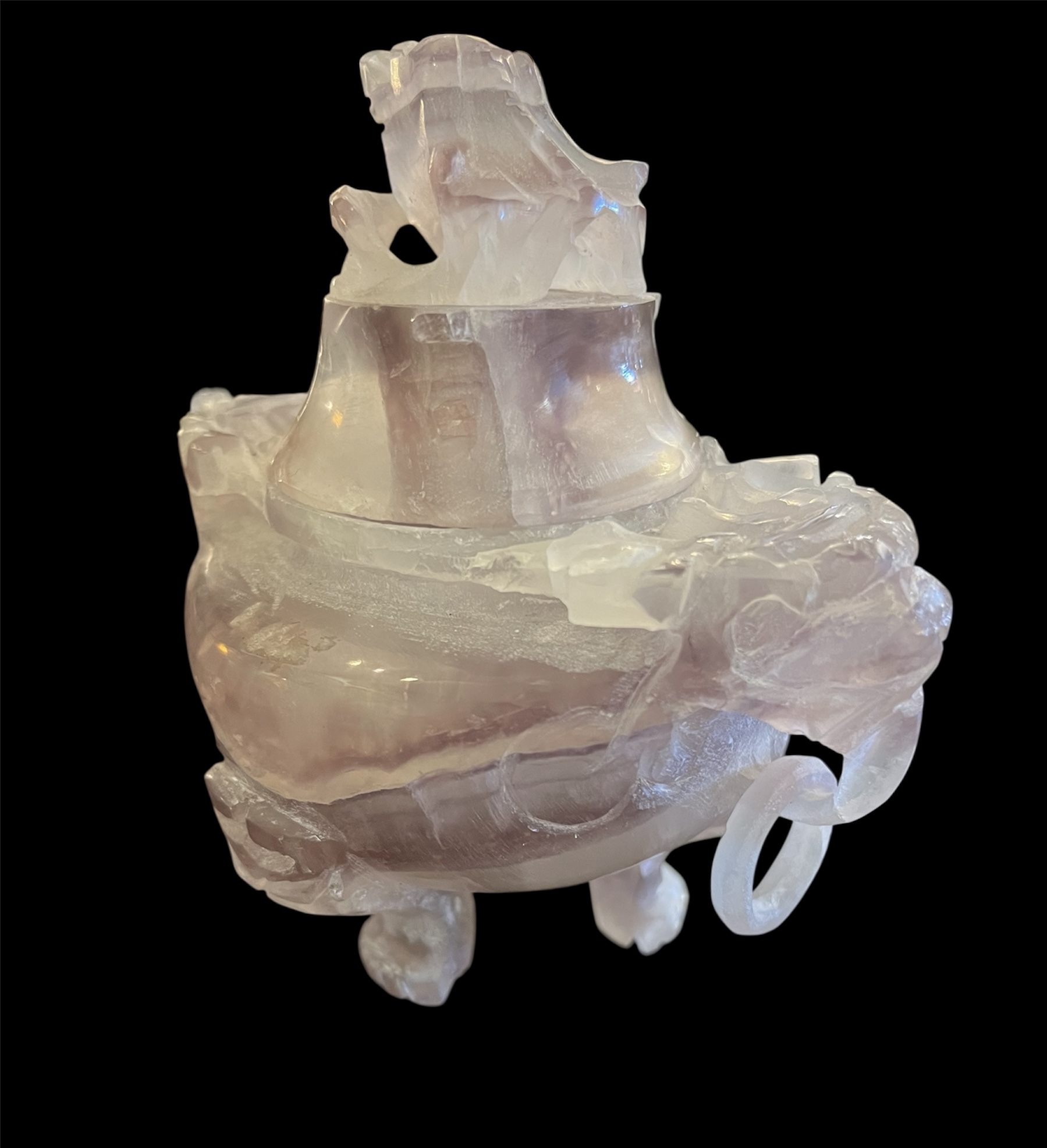 Chinese Carved Amethyst Sensor Pot