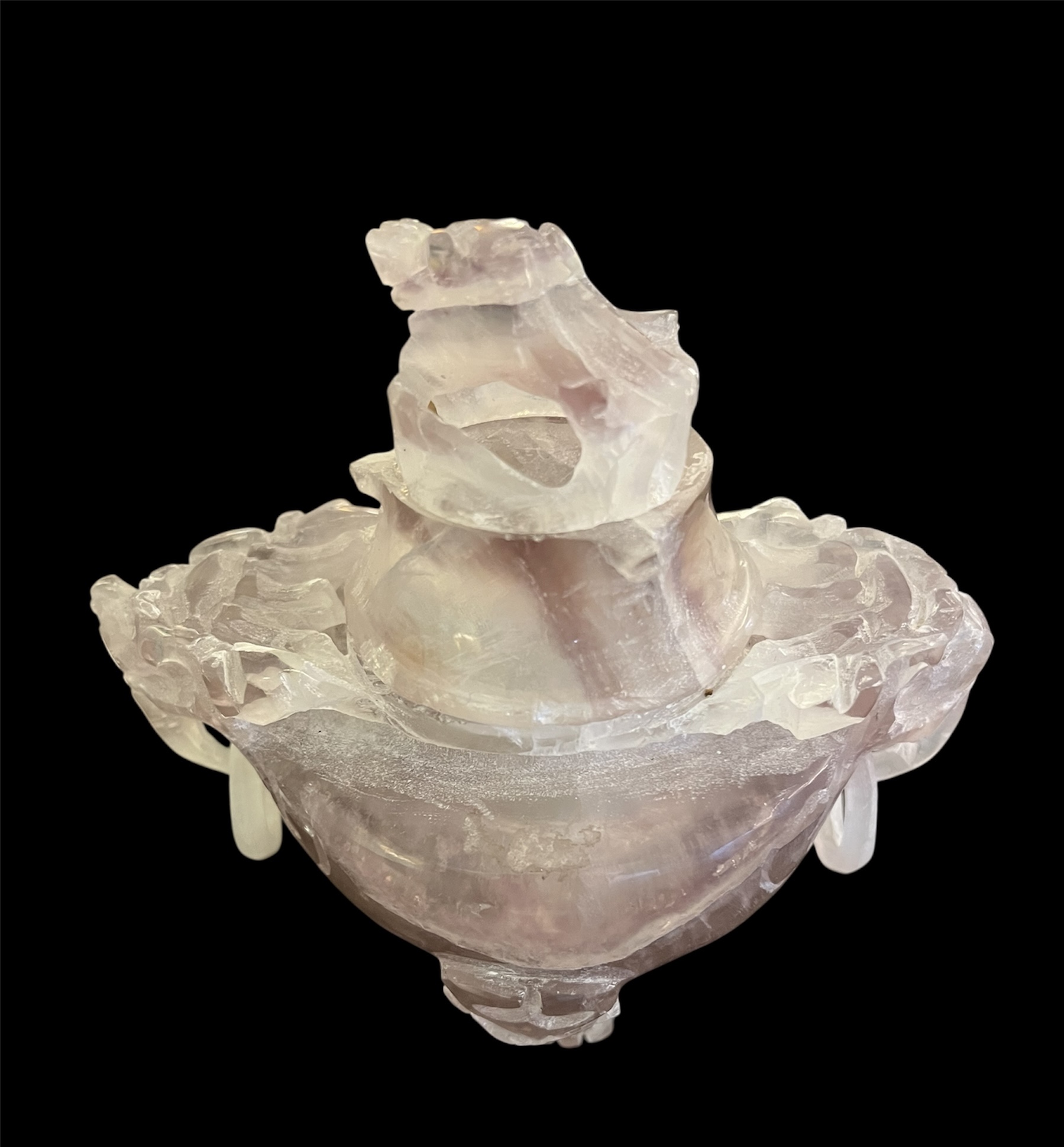 Chinese Carved Amethyst Sensor Pot