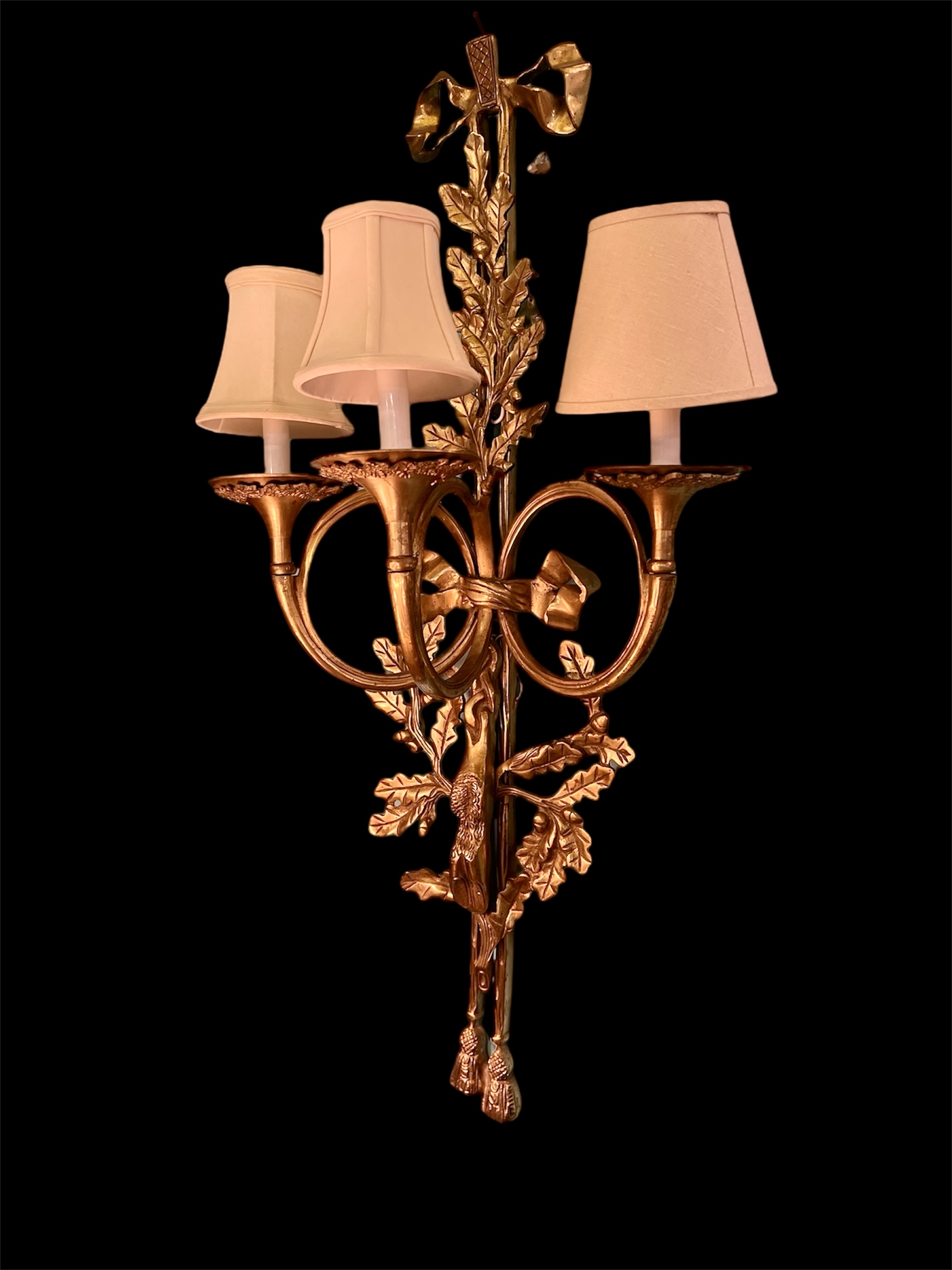 Solid Brass Oak Leaf Sconces