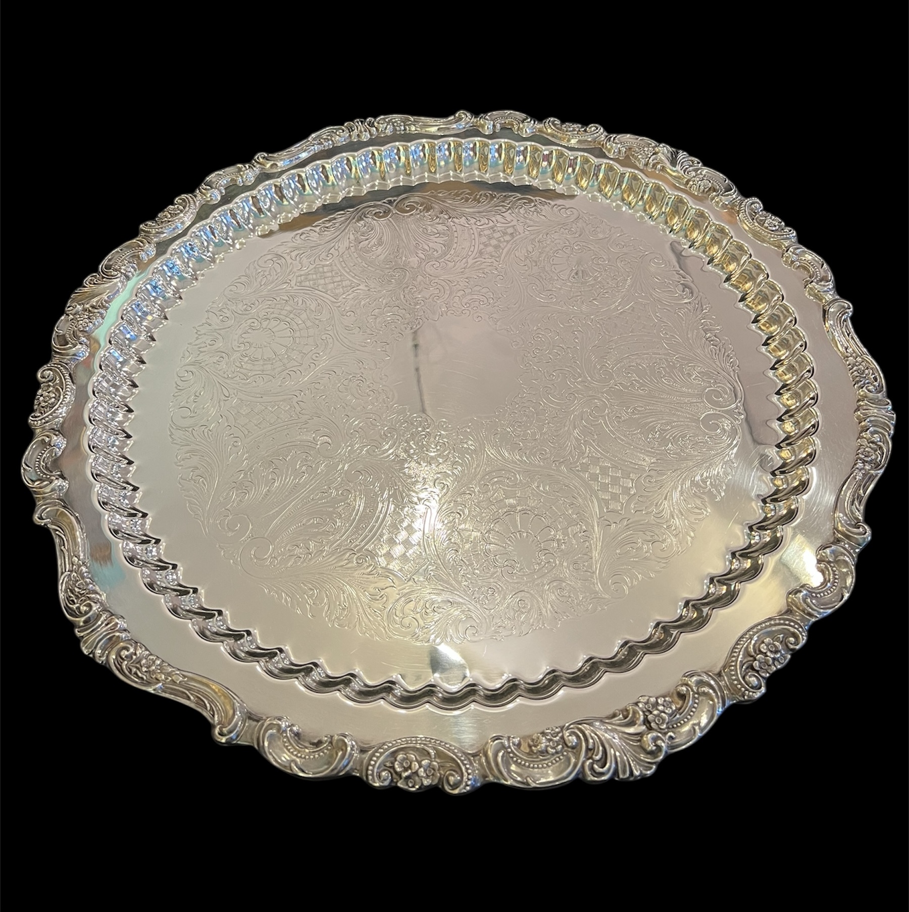 Wallace Silver Plate Tray Baroque