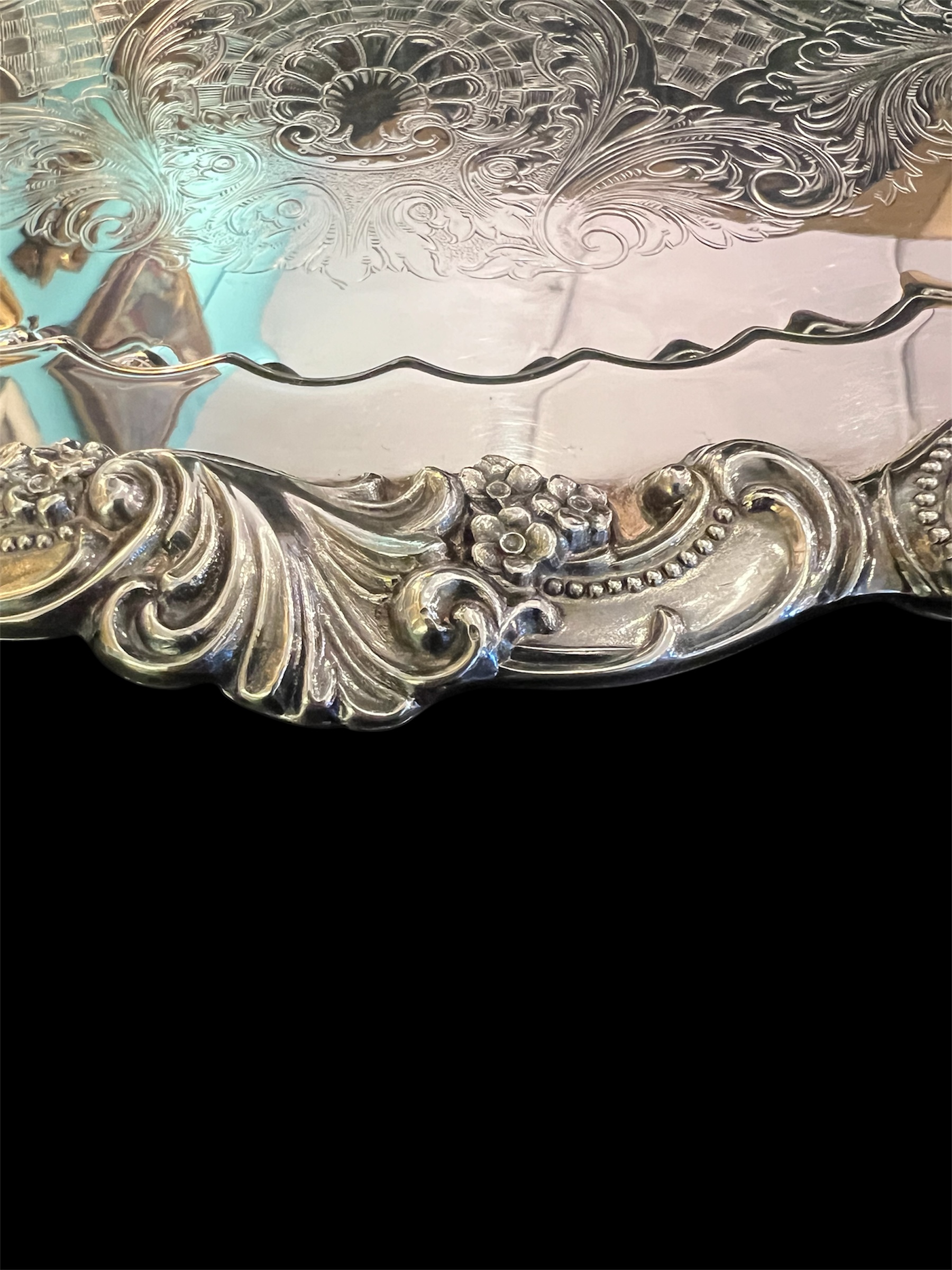 Wallace Silver Plate Tray Baroque