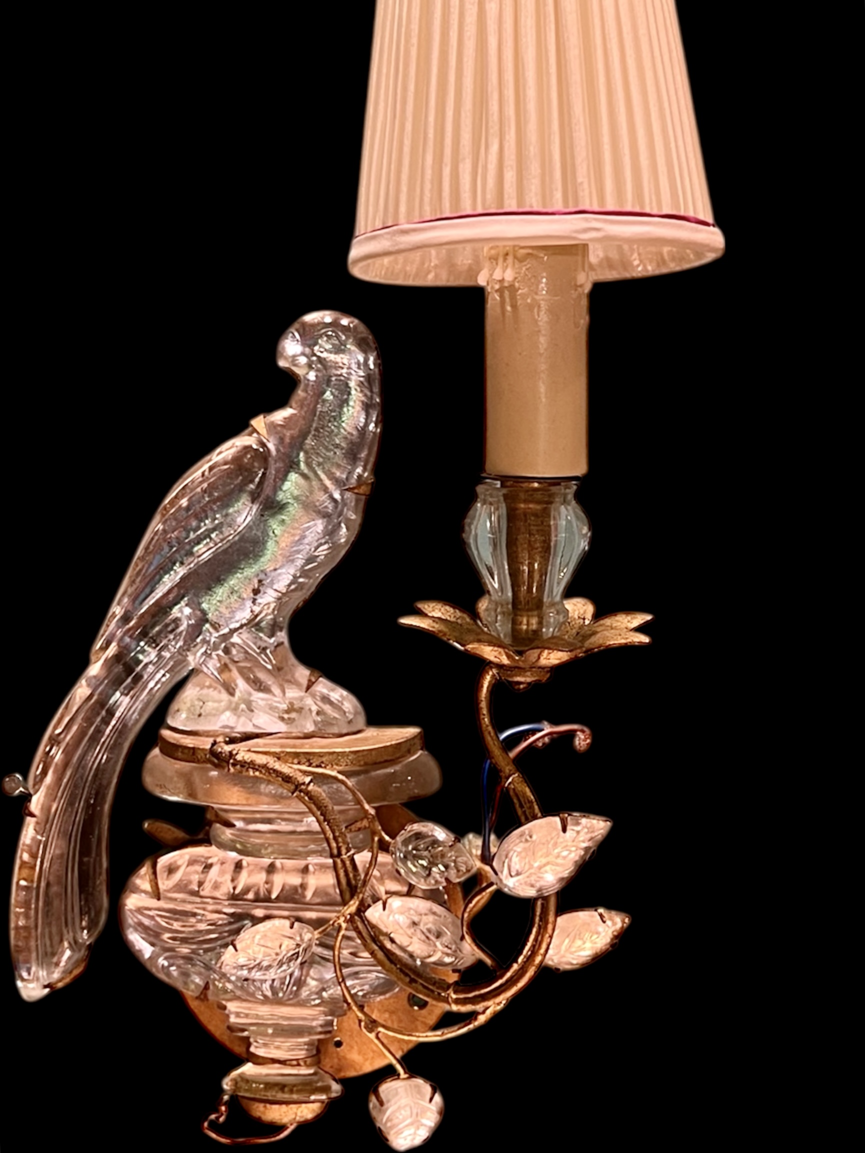 Maison Bagues Crystal Parrot Sconces