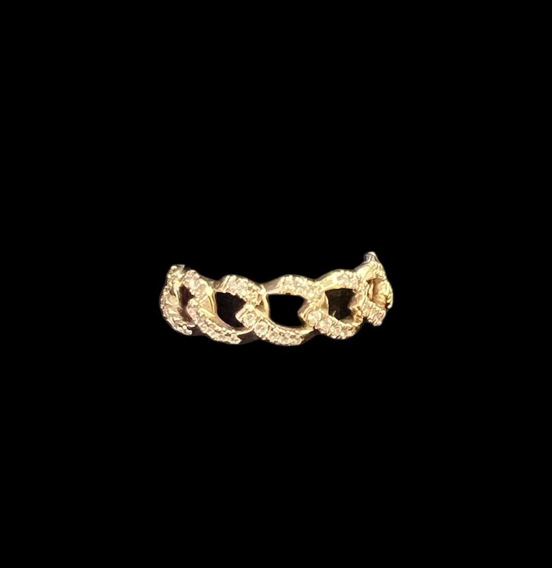 Open Chain Link Diamond Band