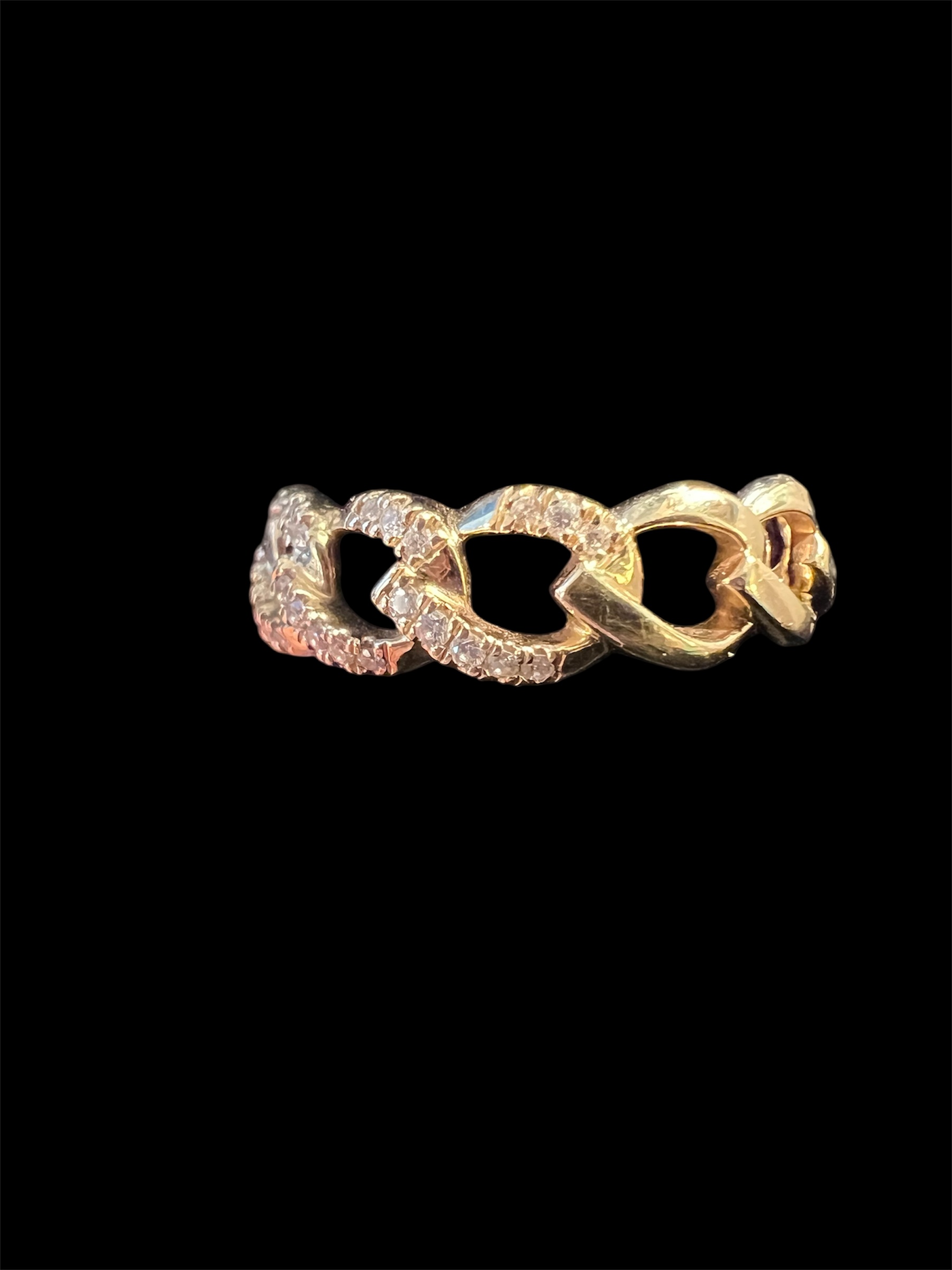 Open Chain Link Diamond Band