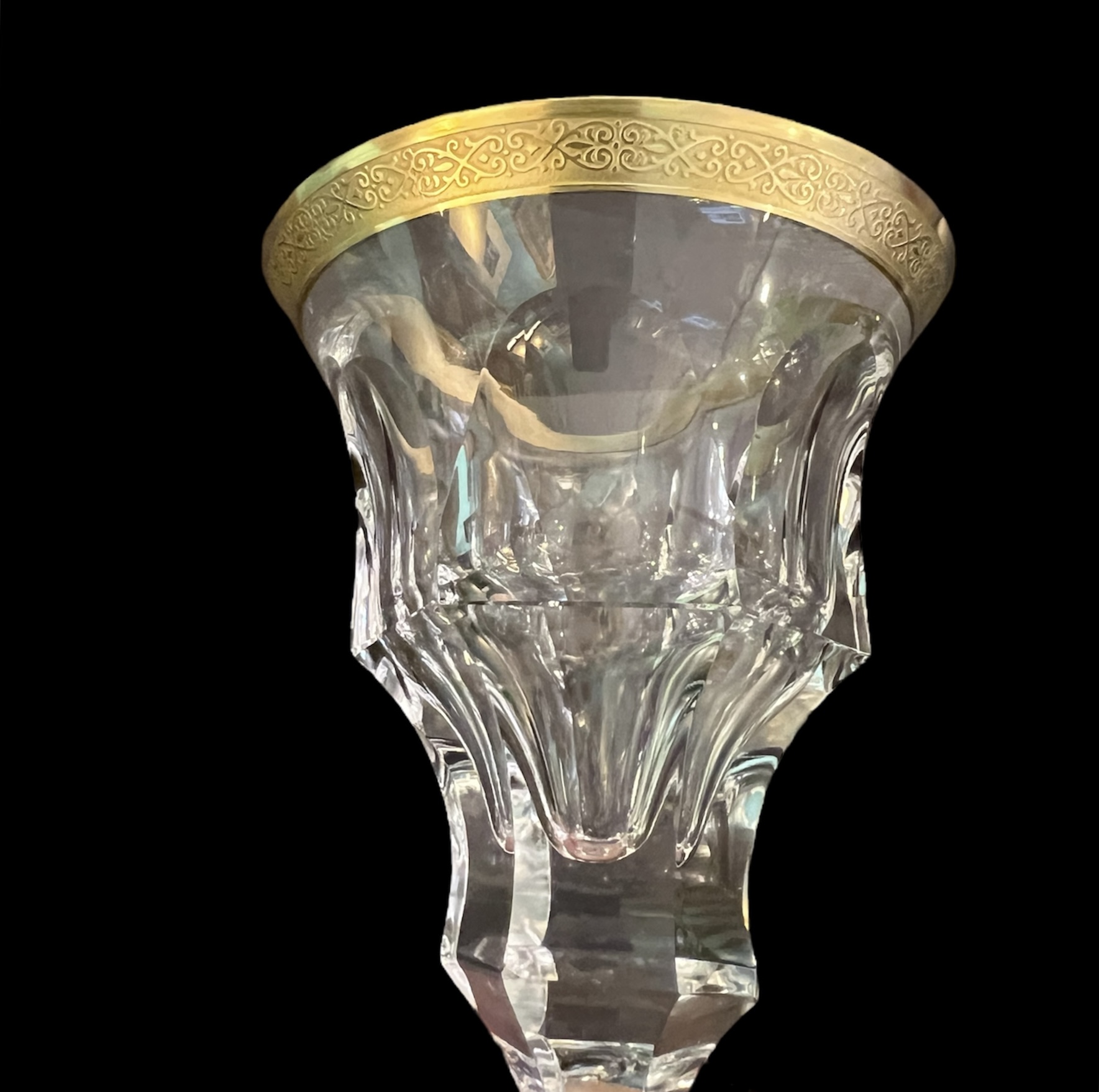 Moser Antique Gold Rim Wine Glasses