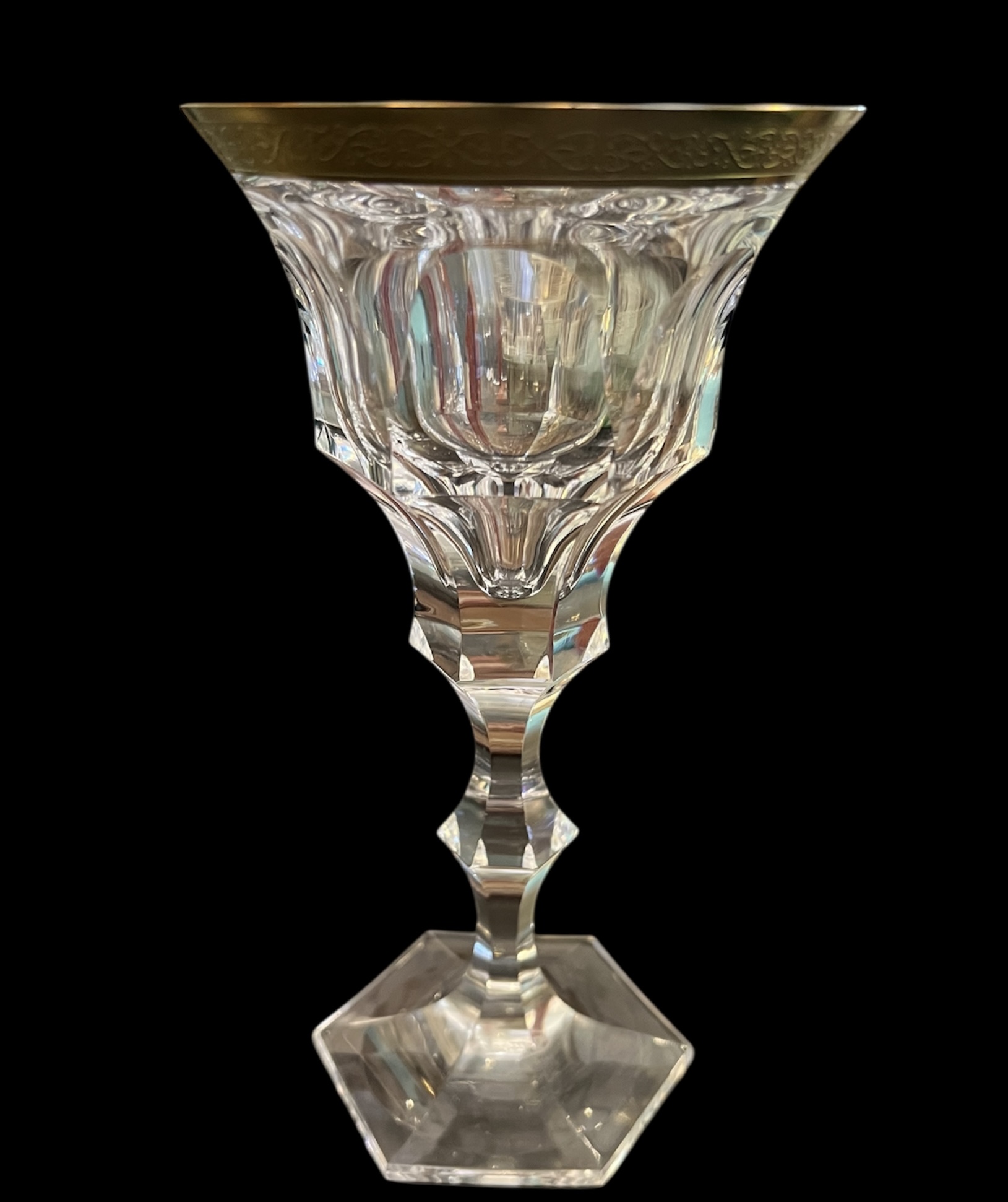 Moser Antique Gold Rim Wine Glasses