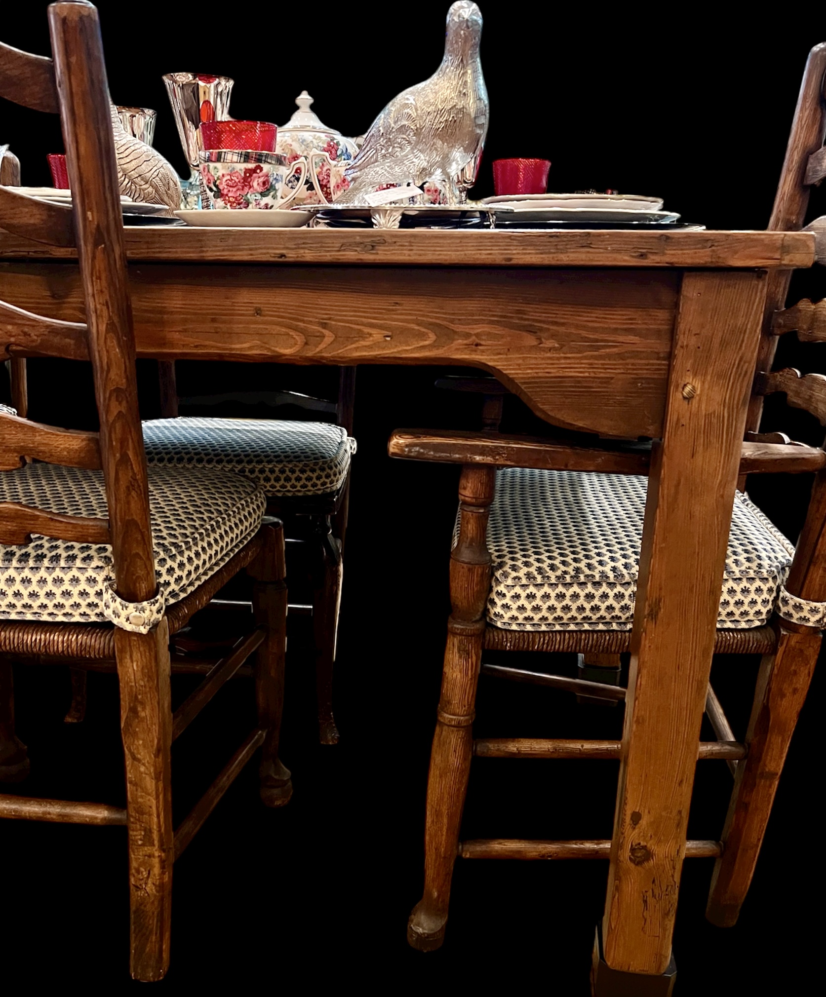 Antique Italian Chestnut Library Table