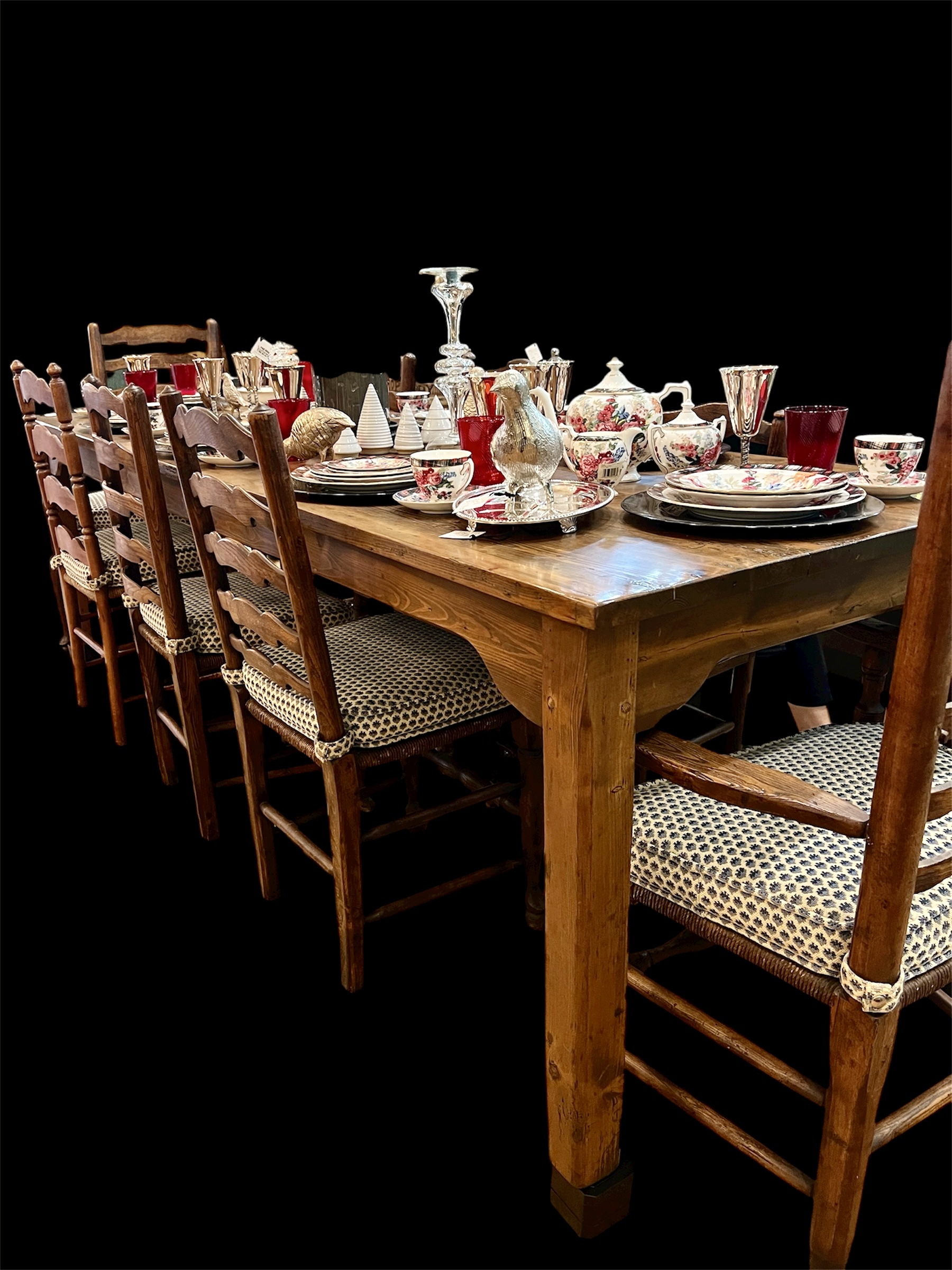 Antique Italian Chestnut Library Table