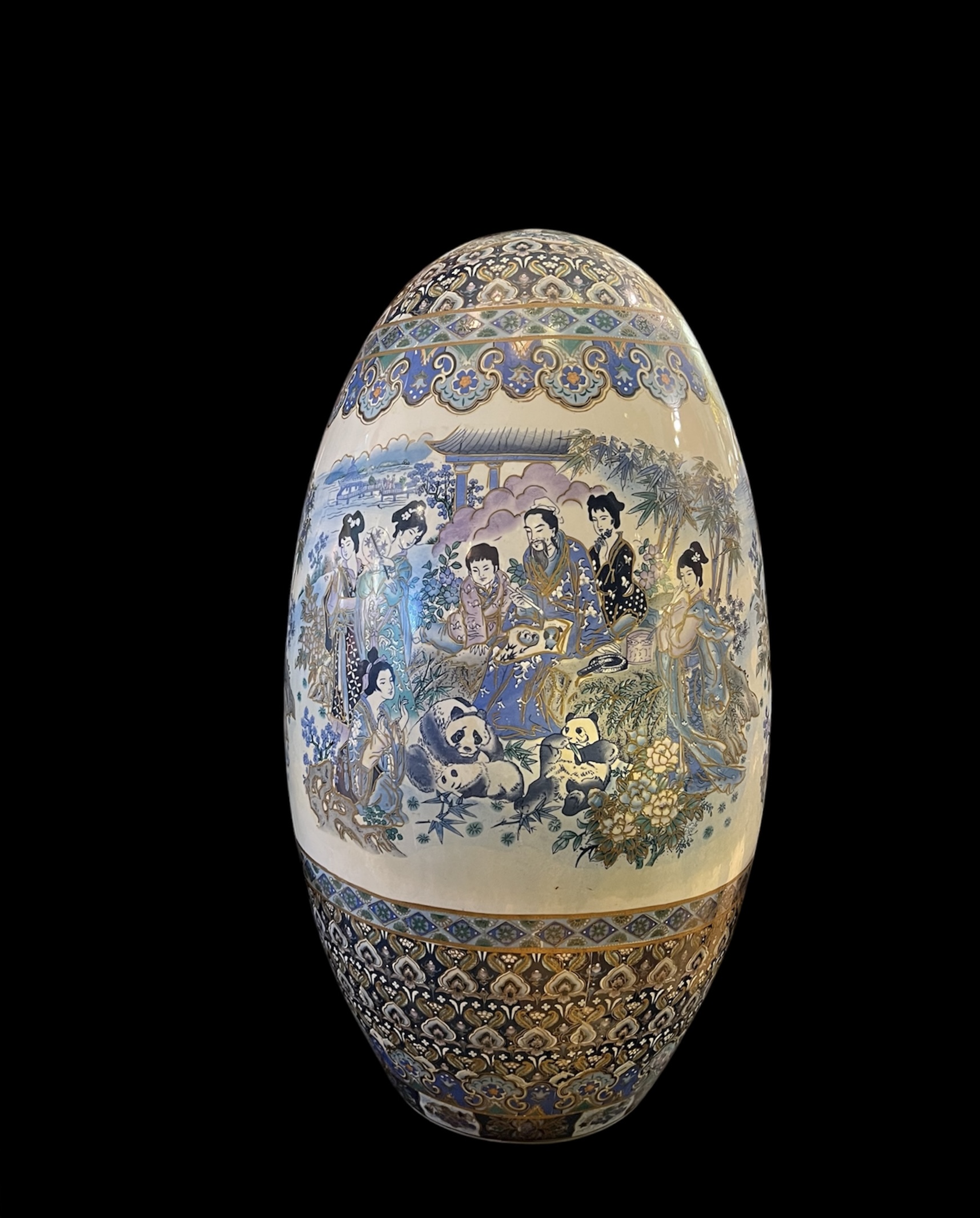 Chinese Painted Large Porcelain Egg
