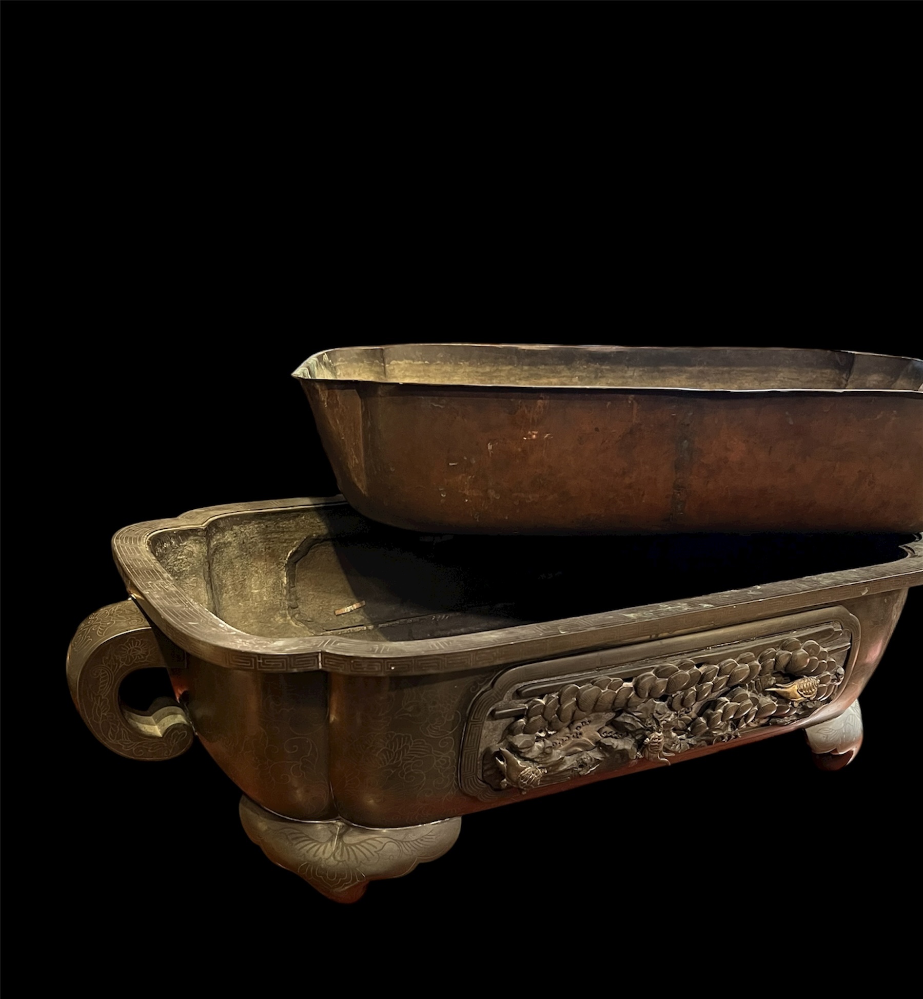 Antique Chinese Bronze Planter - Image 4
