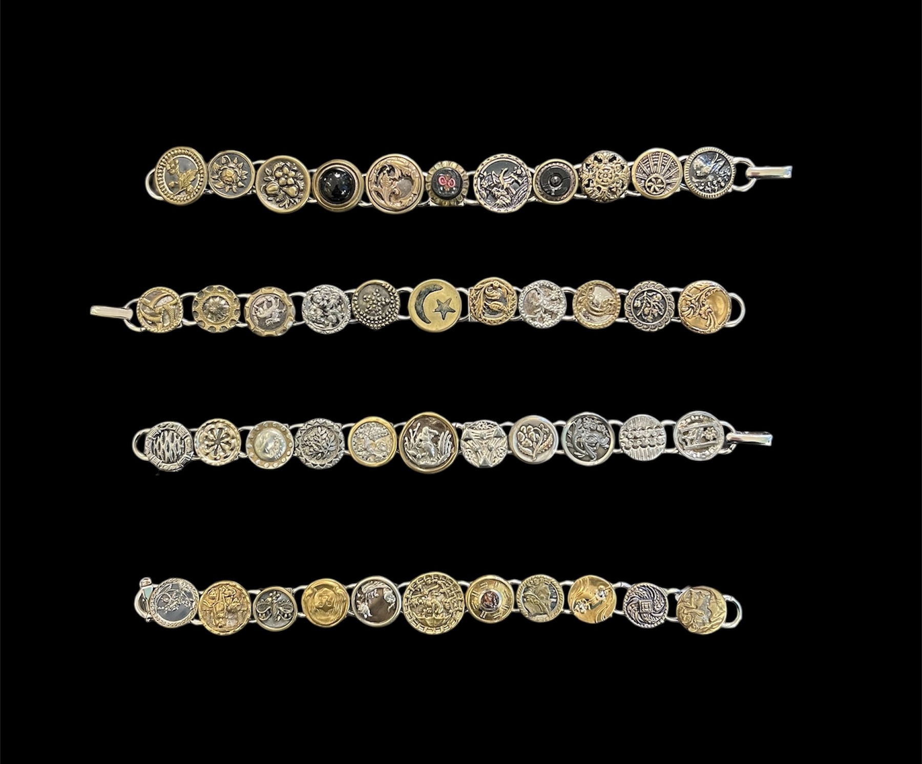 Antique Military Button Bracelets