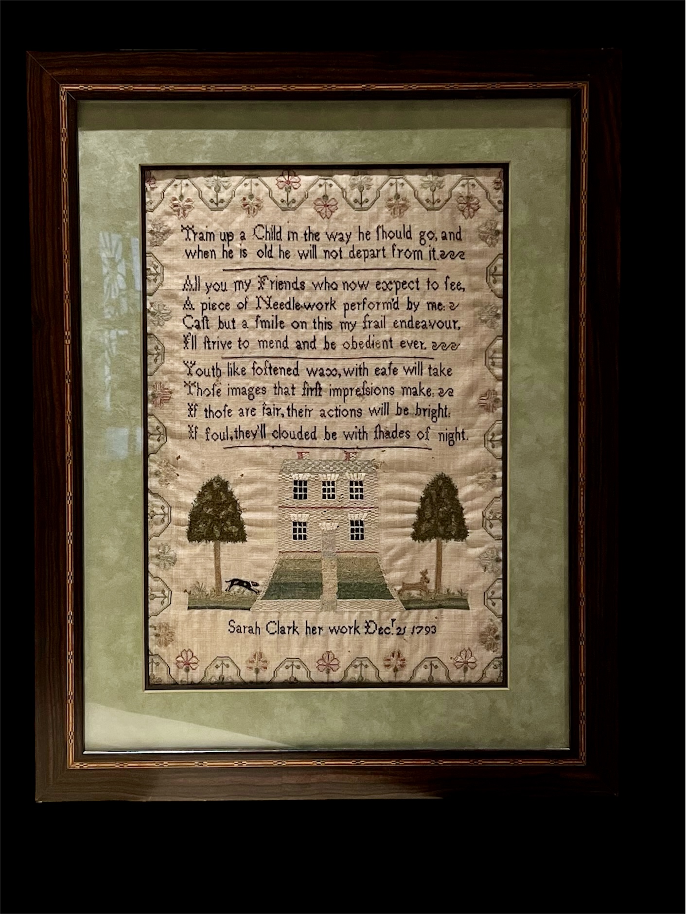 Antique Hand Stitched Scripture Sampler